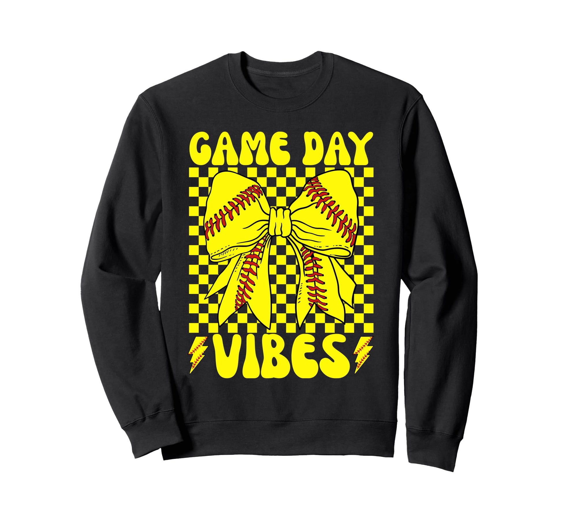 Game Day Vibes Coquette Bow Baseball Sweatshirt - Graphic Print Unisex - T-Shirt, Sweatshirt, Hoodie