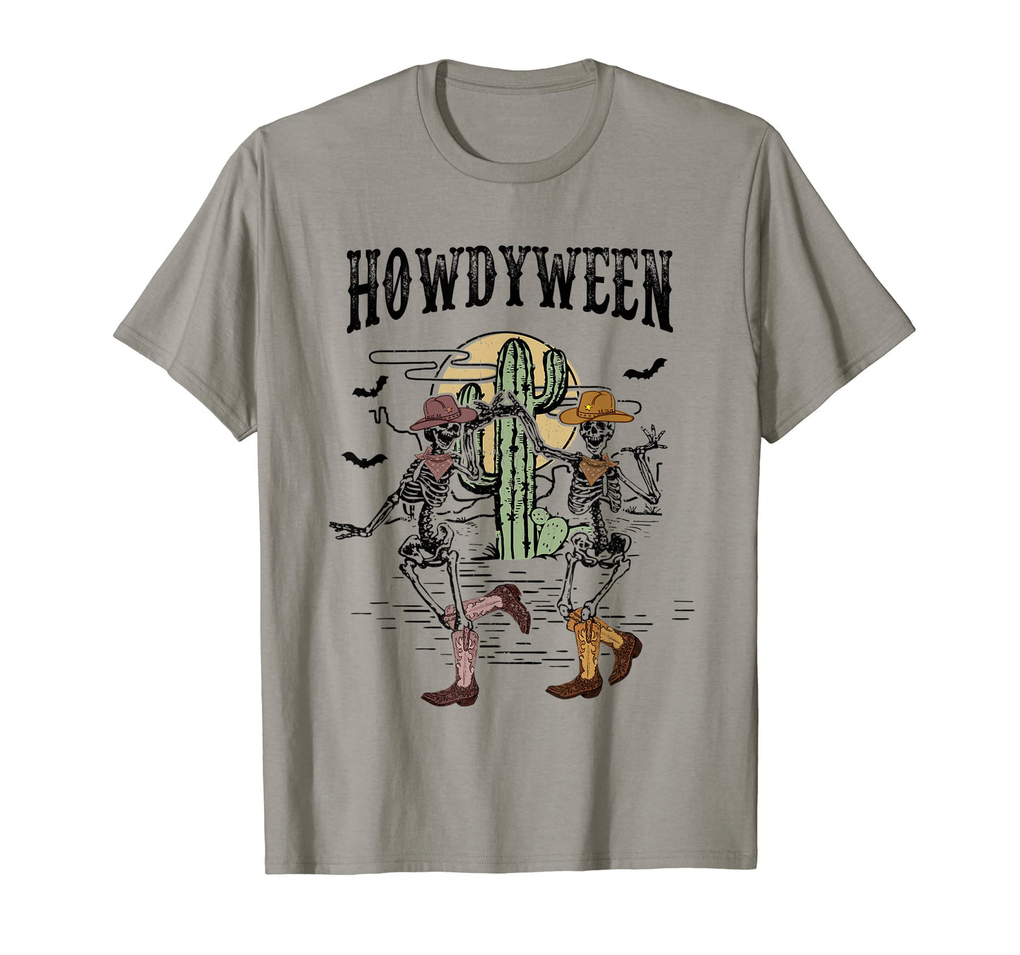 Howdy Desert Dancing Skeleton Cowboy T-Shirt - Novelty Apparel Unisex - T-Shirt, Sweatshirt, Hoodie