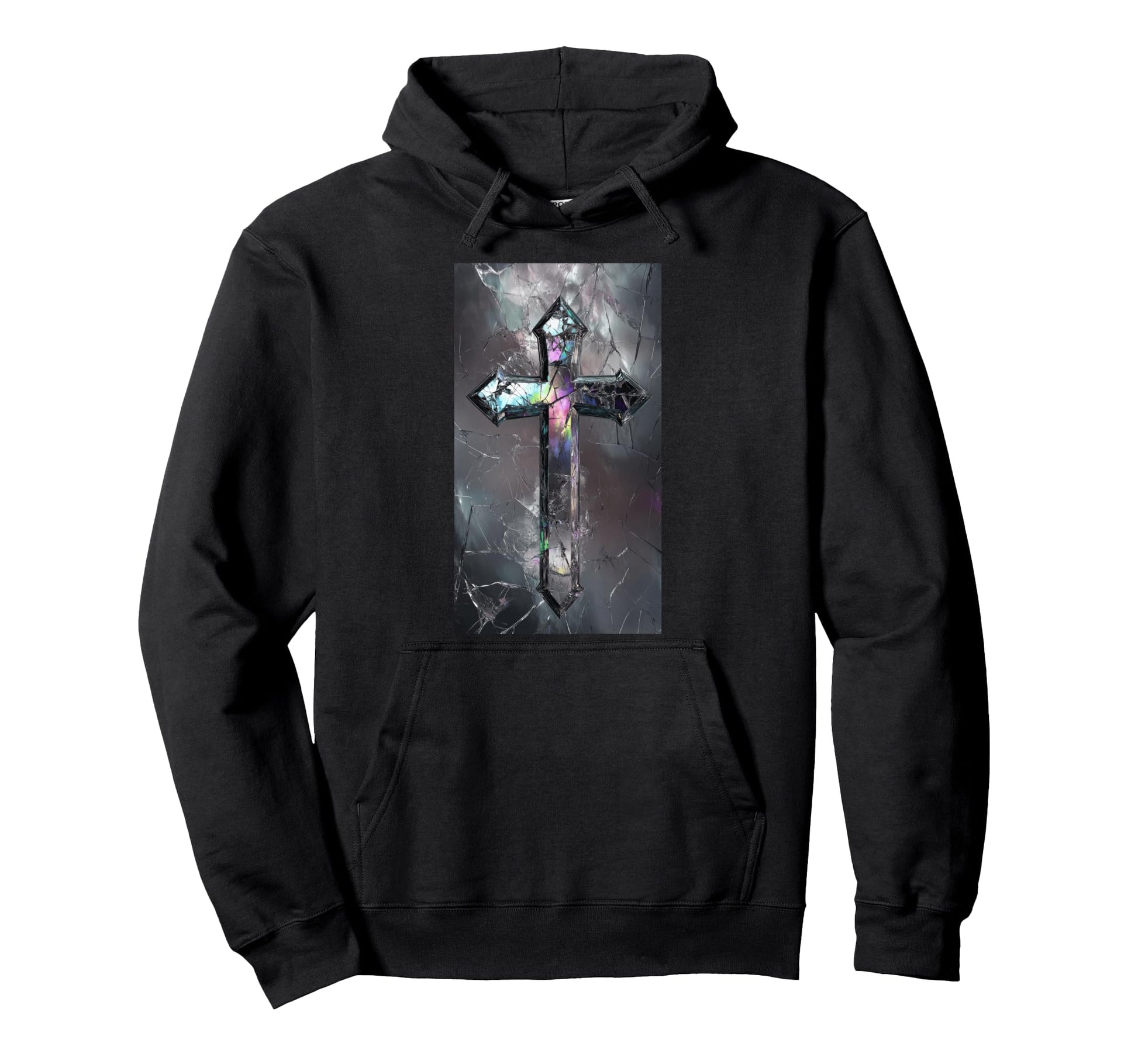 Gothic Cross Grunge Aesthetic Y2K Goth Hoodie - Graphic Print Unisex - T-Shirt, Sweatshirt, Hoodie