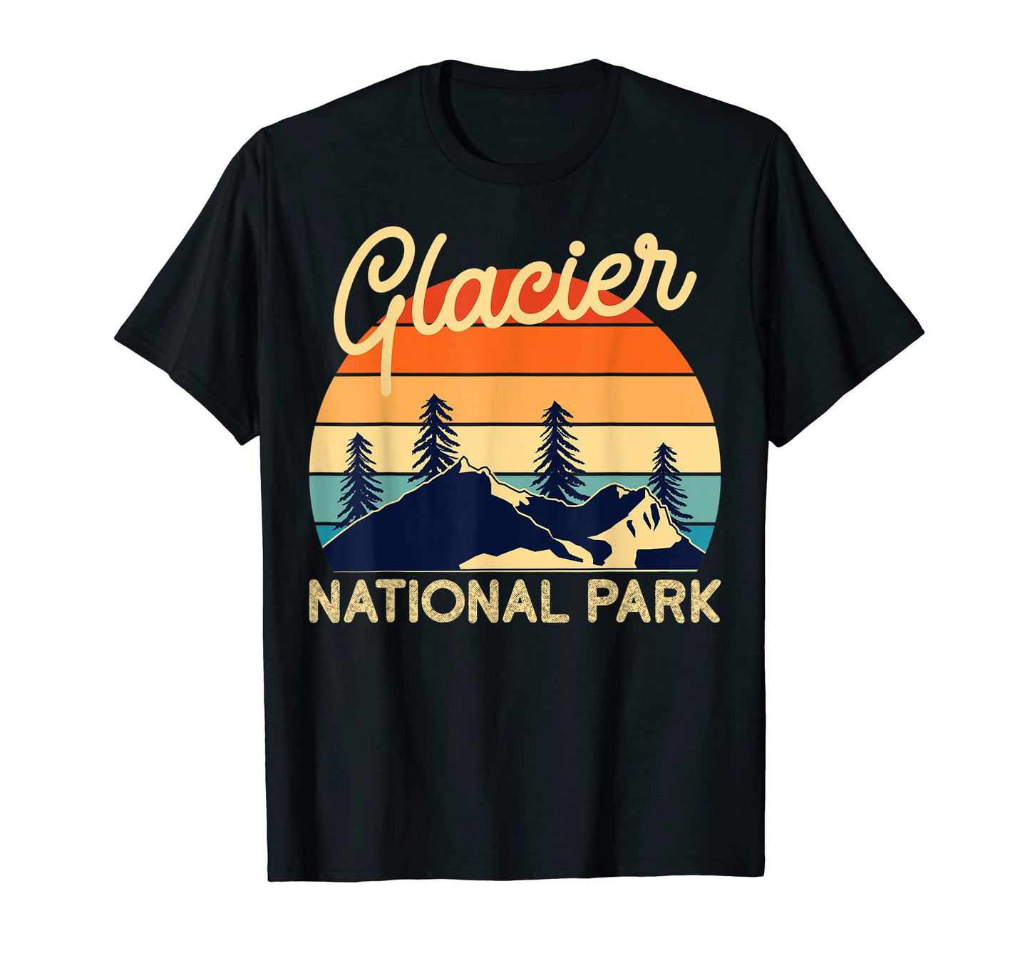 Sunset Glacier National Park Montana T-Shirt - Graphic Print for Adults - T-Shirt, Sweatshirt, Hoodie