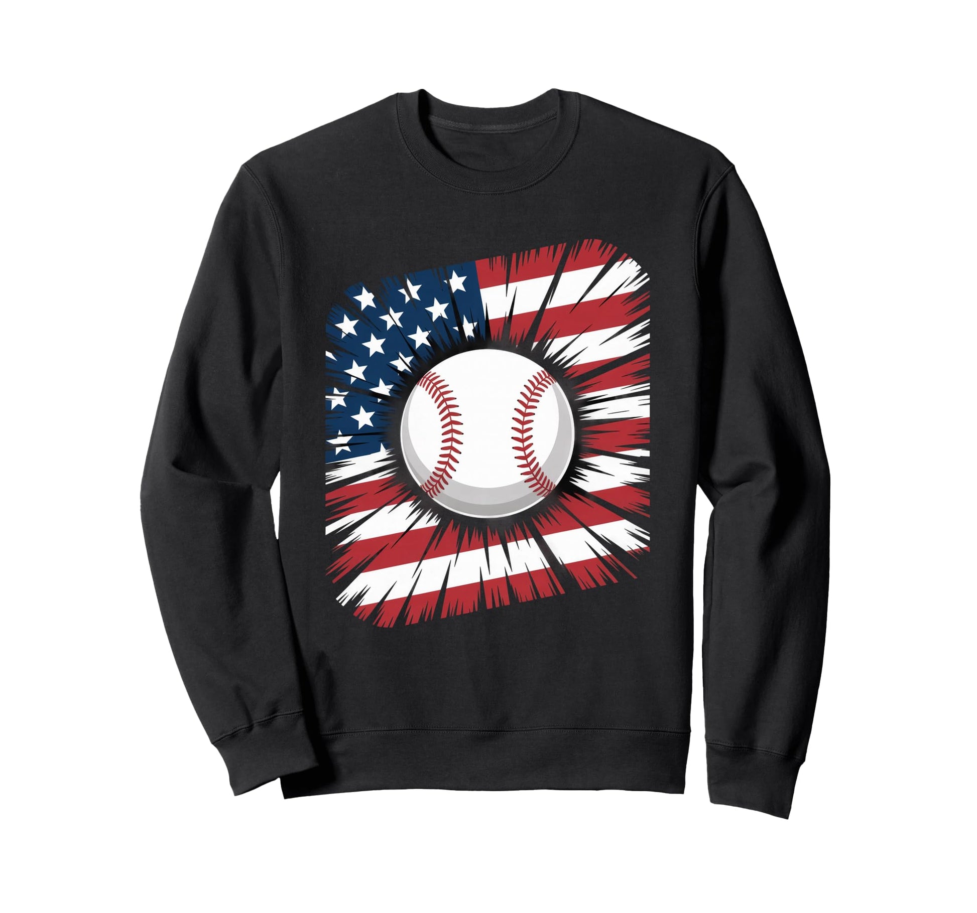 Patriotic Baseball Independence Sweatshirt - Minimalist Print Men Women - T-Shirt, Sweatshirt, Hoodie