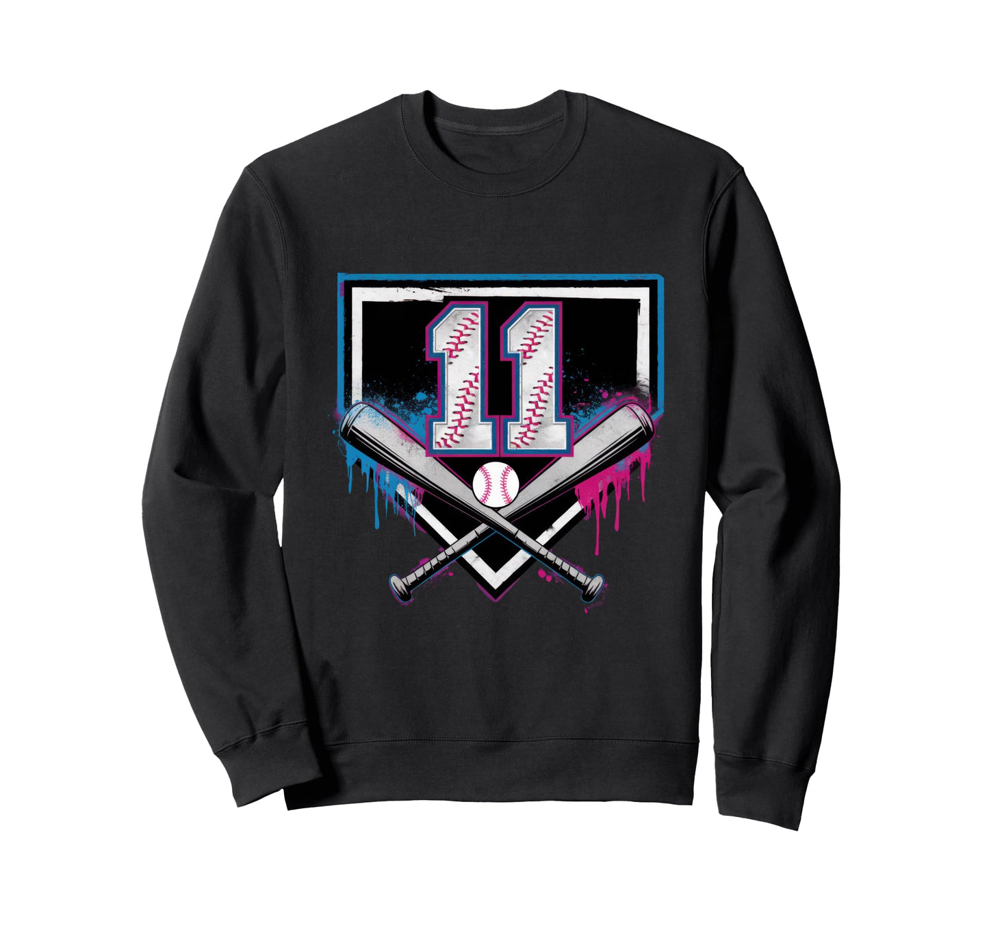 11Th Birthday Baseball Home Ice Sweatshirt - Novelty Apparel for Adults - T-Shirt, Sweatshirt, Hoodie