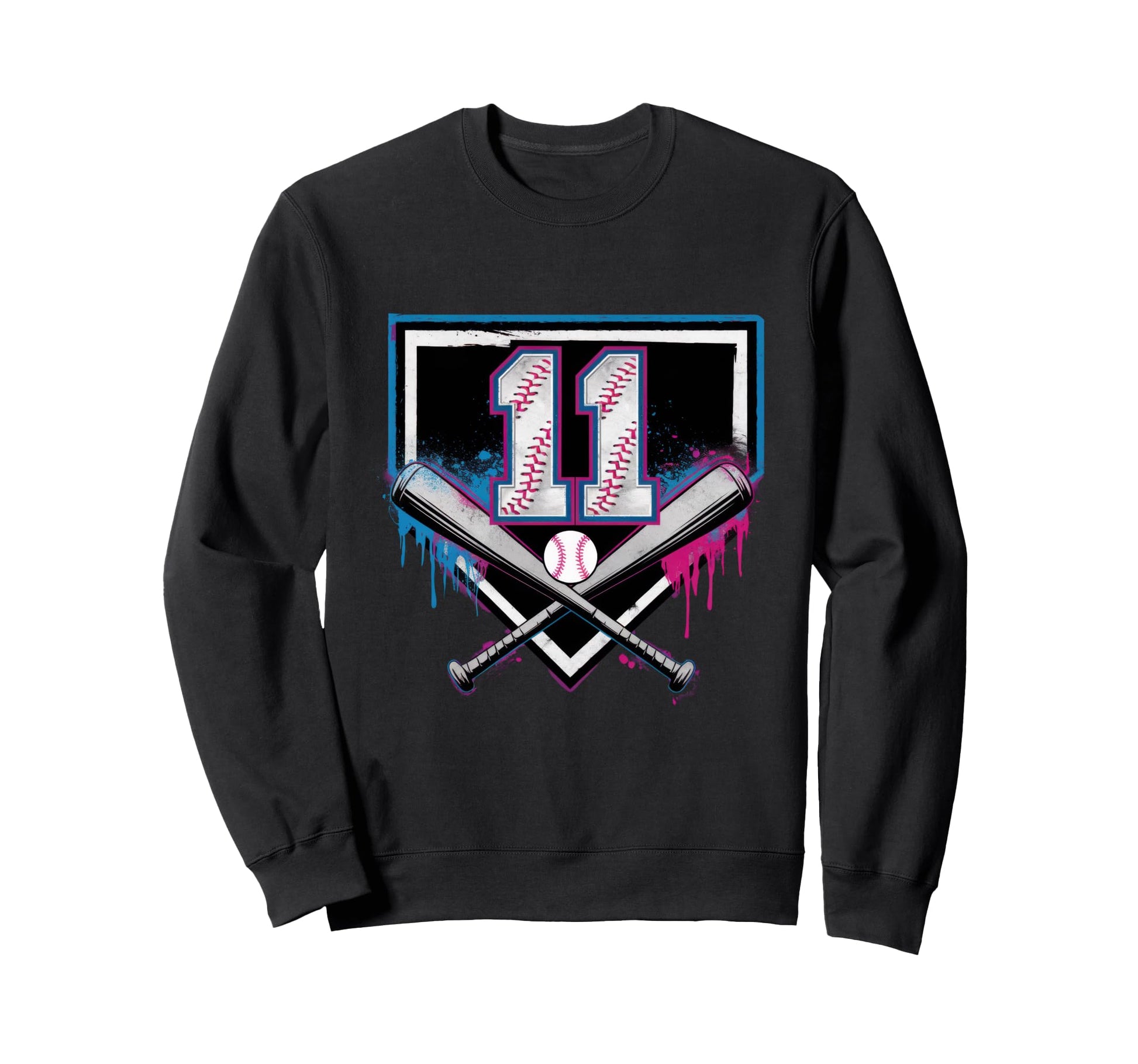 11Th Birthday Baseball Home Ice Sweatshirt - Novelty Apparel for Adults - T-Shirt, Sweatshirt, Hoodie