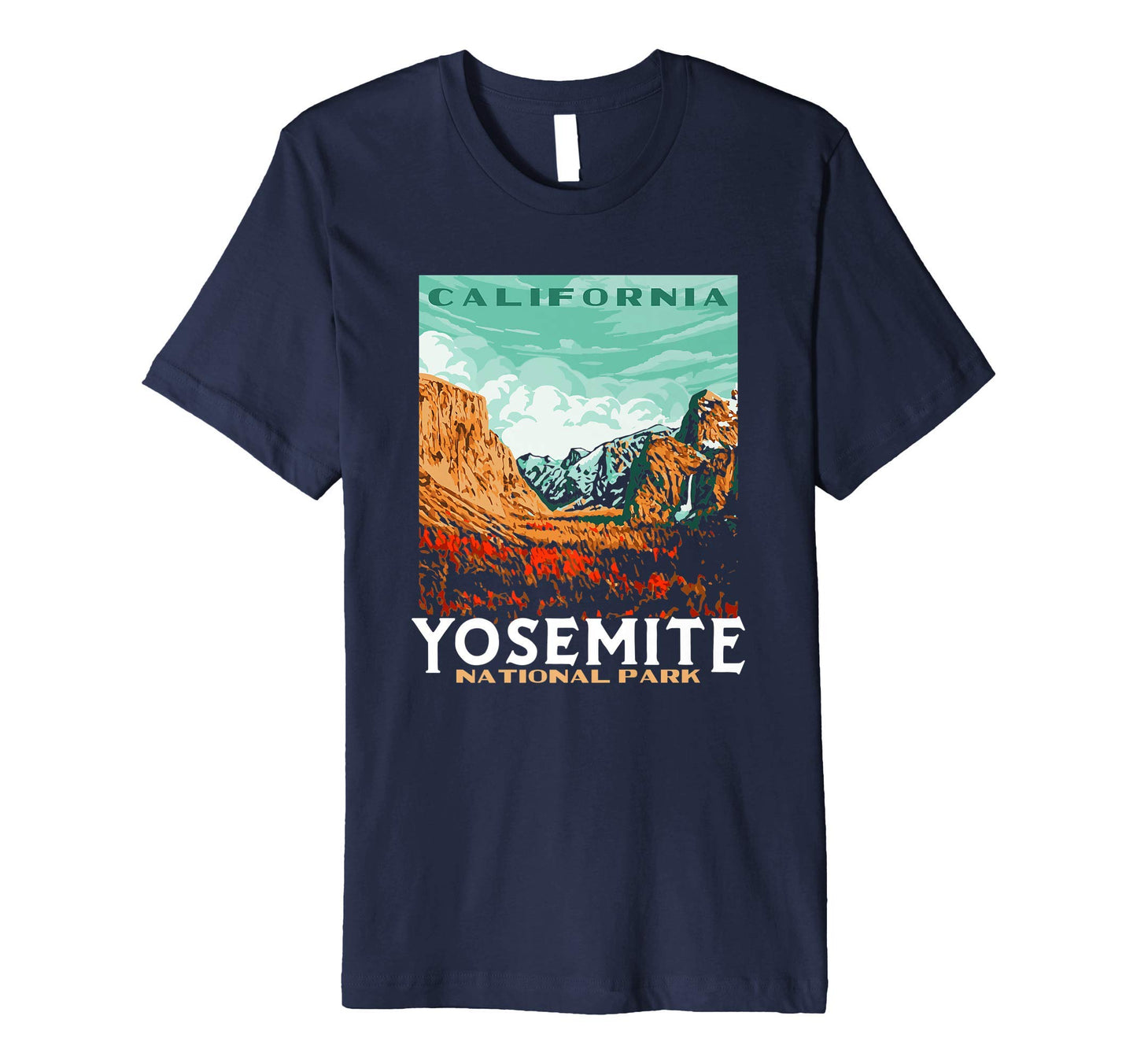 Yosemite National Park Valley Wpa T-Shirt - Custom Art Print for Adults - T-Shirt, Sweatshirt, Hoodie
