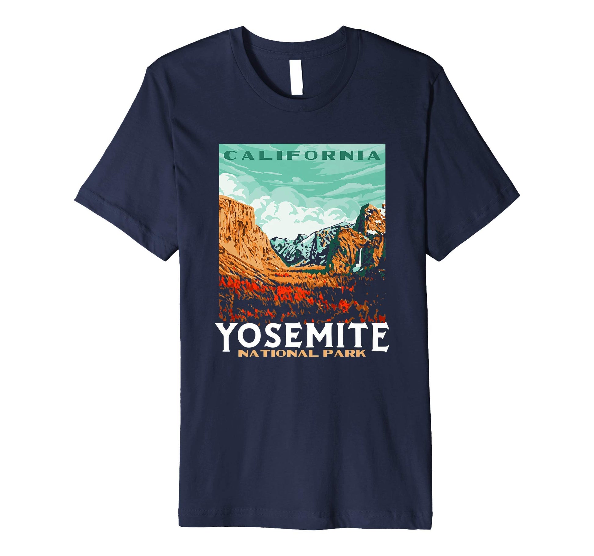 Yosemite National Park Valley Wpa T-Shirt - Custom Art Print for Adults - T-Shirt, Sweatshirt, Hoodie