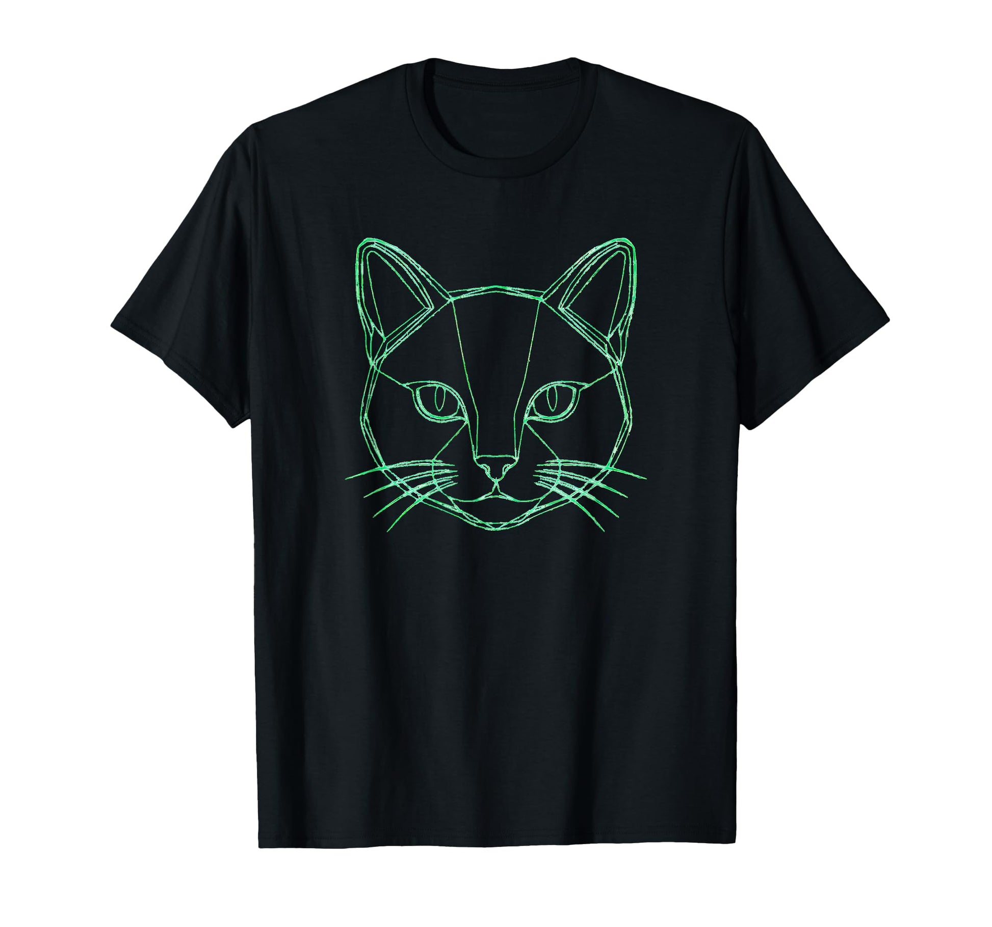Glitch Cat Face Y2K Cyber Aesthetic T-Shirt - Minimalist Print Unisex - T-Shirt, Sweatshirt, Hoodie