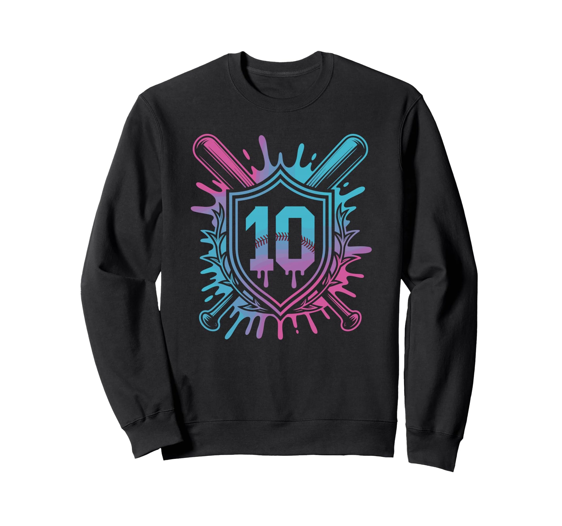 Birthday Baseball Vibes 10Th Party Sweatshirt - Unique Graphic Unisex - T-Shirt, Sweatshirt, Hoodie