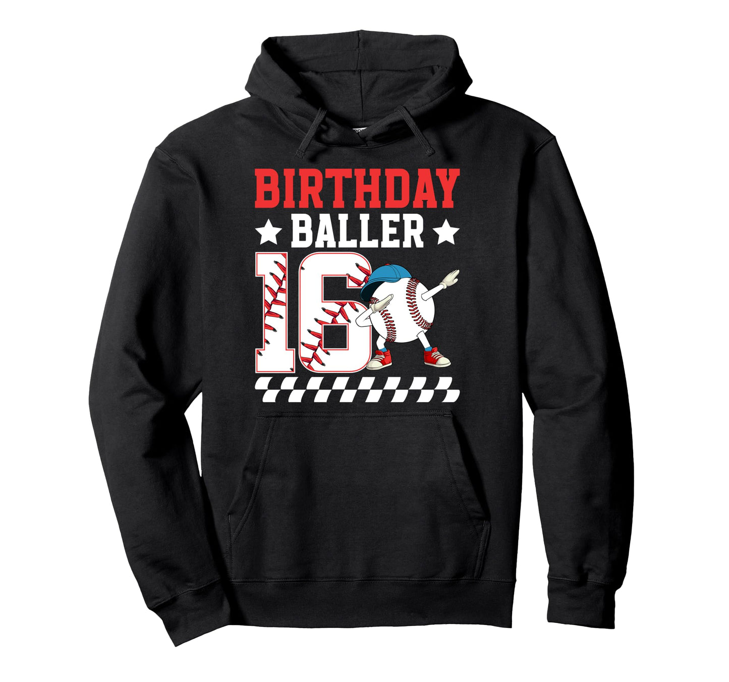 16Th Baseball Birthday Sixteen Year Hoodie - Aesthetic Graphic Men Women - T-Shirt, Sweatshirt, Hoodie