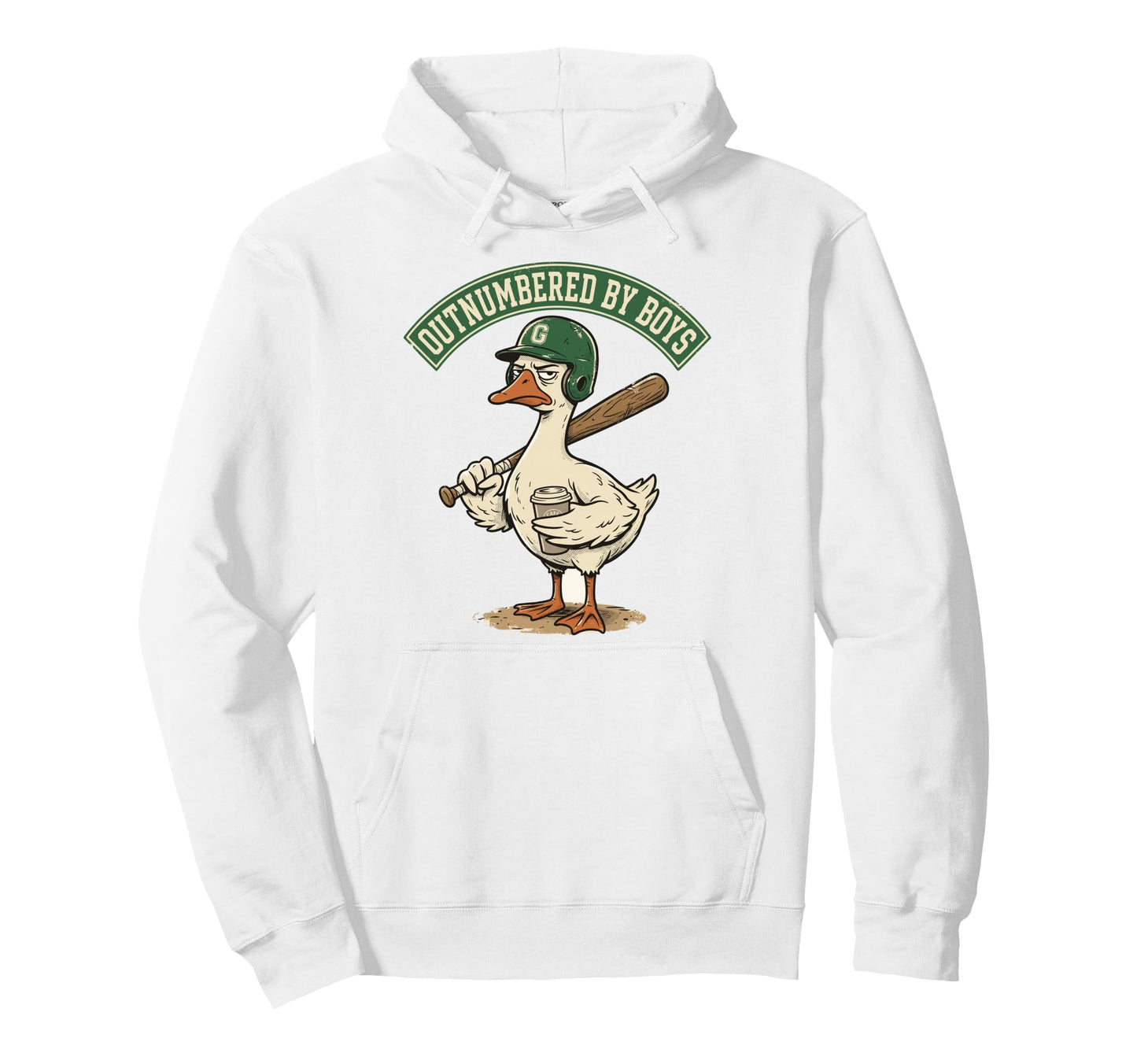 Outnumbered Mom Goose Baseball Mama Hoodie - Fun Novelty Design for Adults - T-Shirt, Sweatshirt, Hoodie