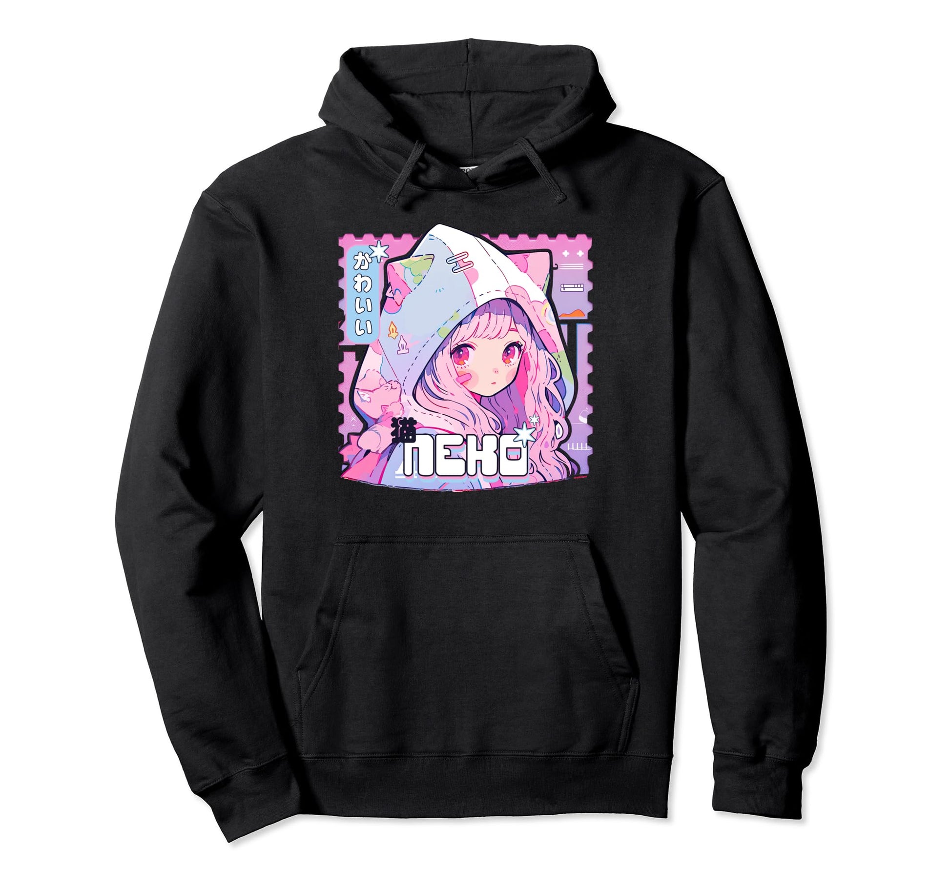 Y2K Anime Neko 90S Aesthetic Kawaii Hoodie - Unique Graphic Unisex - T-Shirt, Sweatshirt, Hoodie