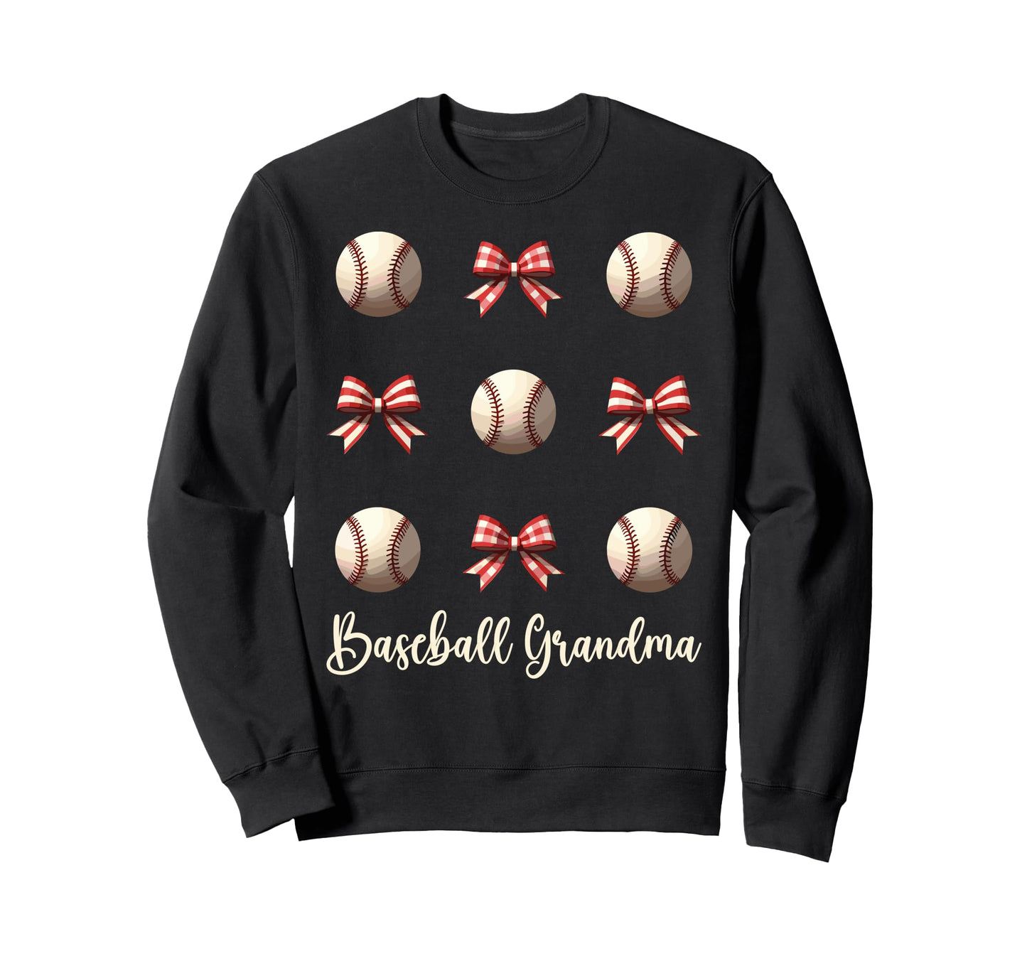 Baseball Grandma Funny Coquette Bow Sweatshirt - Graphic Print for Adults - T-Shirt, Sweatshirt, Hoodie