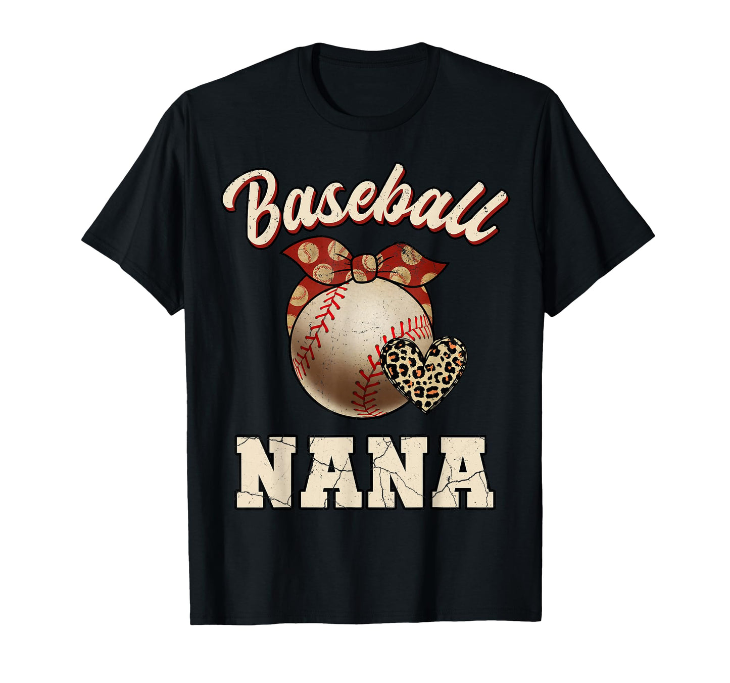 Baseball Nana Bandana Leopard T-Shirt - Casual Everyday Wear for Adults - T-Shirt, Sweatshirt, Hoodie
