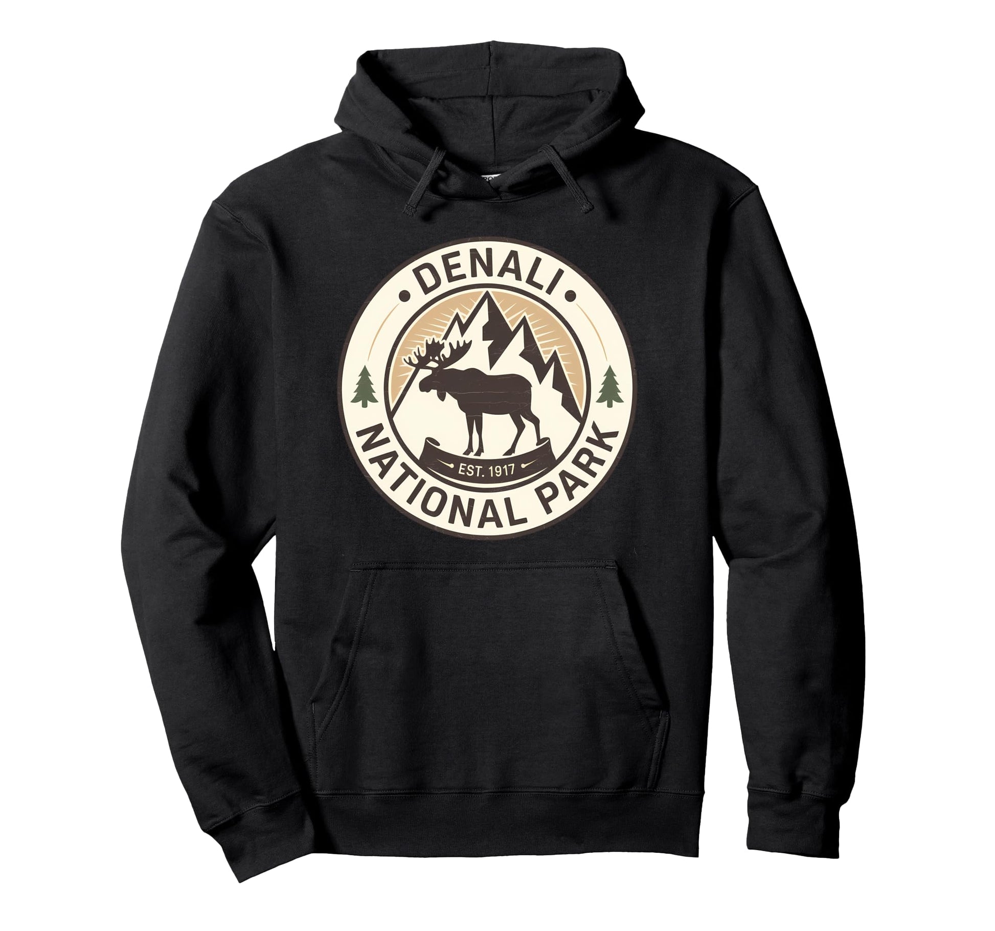 Denali Est 1917 Alaska National Park Hoodie - Unique Graphic for Adults - T-Shirt, Sweatshirt, Hoodie