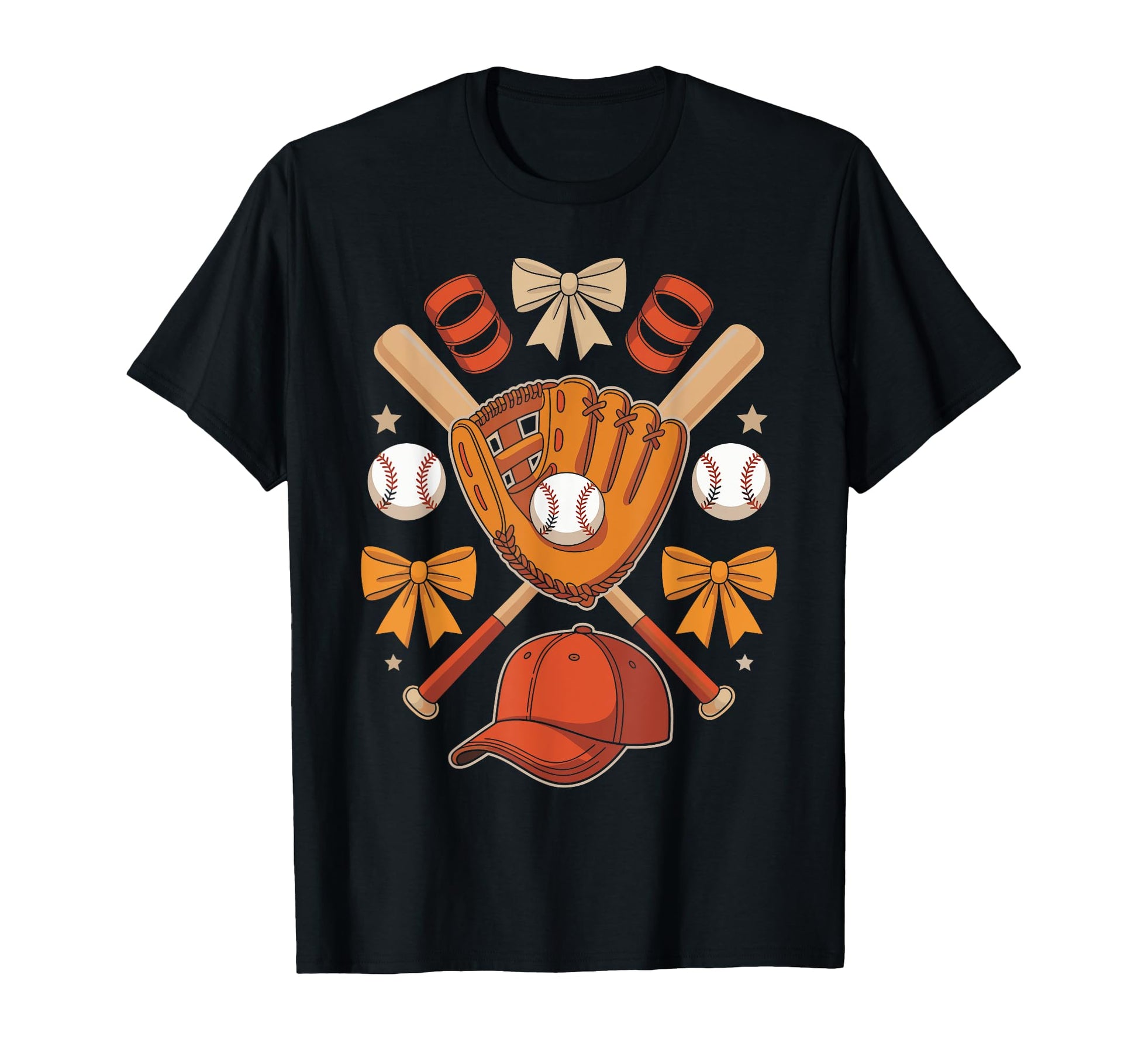 Baseball Bows And Bats Softball T-Shirt - Casual Everyday Wear for Adults - T-Shirt, Sweatshirt, Hoodie
