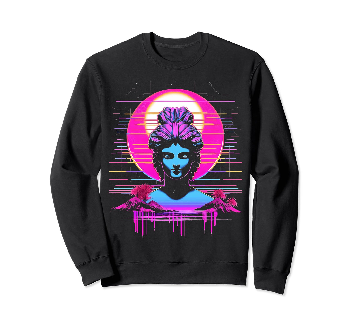 Vaporwave Geisha 80S Synthwave 35 Sweatshirt - Casual Everyday Wear Unisex - T-Shirt, Sweatshirt, Hoodie
