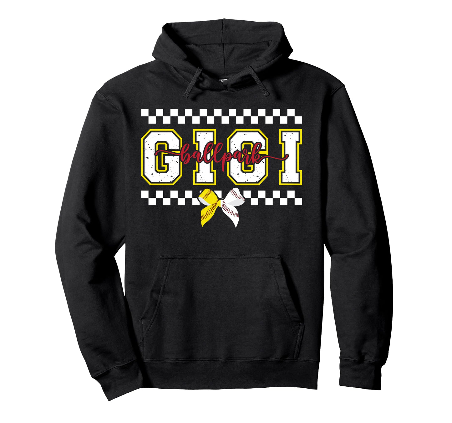Ballpark Gigi Softball Baseball Gigi Grandma Hoodie - Graphic Print Unisex - T-Shirt, Sweatshirt, Hoodie