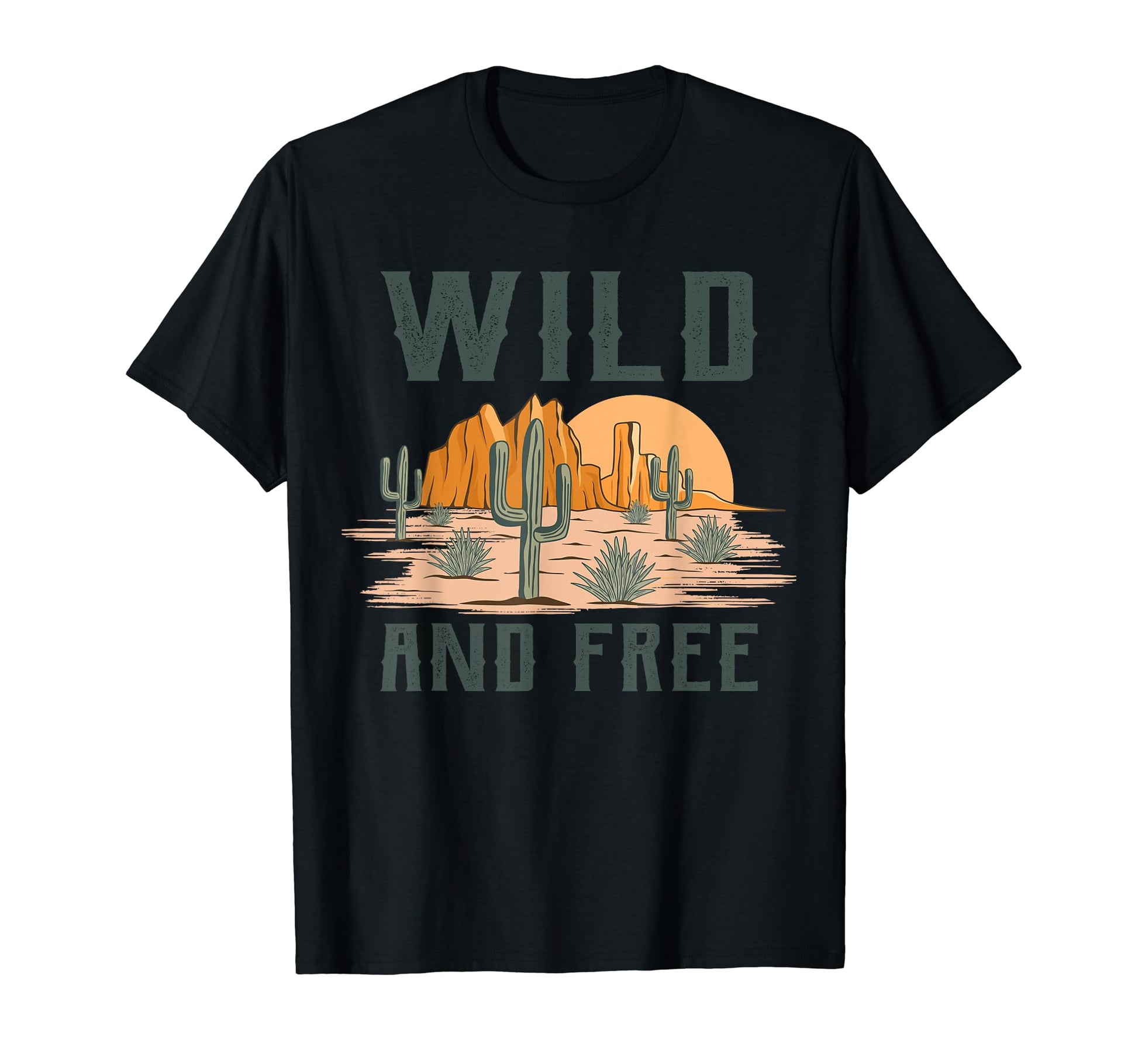 Wild And Free Western Cactus Travel T-Shirt - Minimalist Print Men Women - T-Shirt, Sweatshirt, Hoodie
