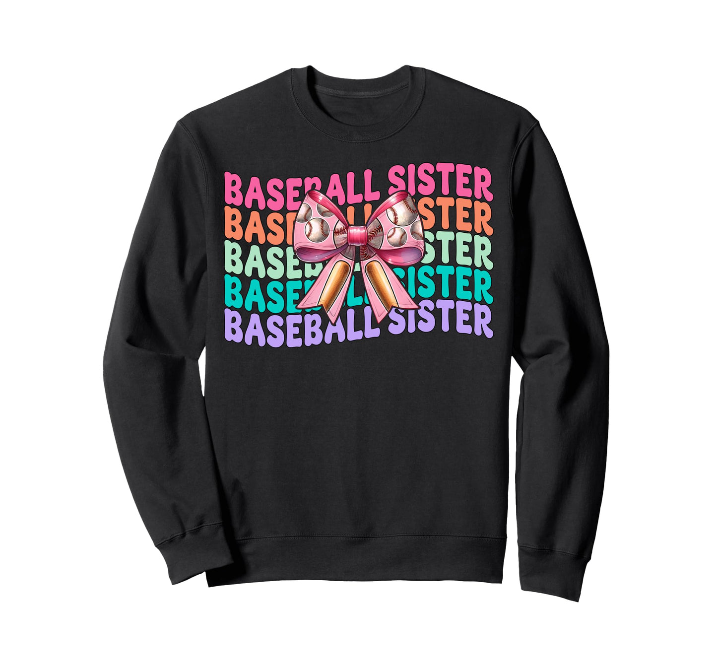 Baseball Sister Baseball Coquette Sweatshirt - Minimalist Print Men Women - T-Shirt, Sweatshirt, Hoodie
