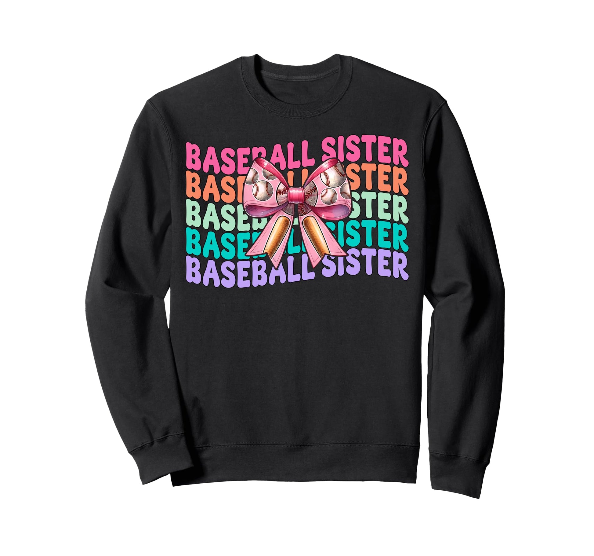 Baseball Sister Baseball Coquette Sweatshirt - Minimalist Print Men Women - T-Shirt, Sweatshirt, Hoodie