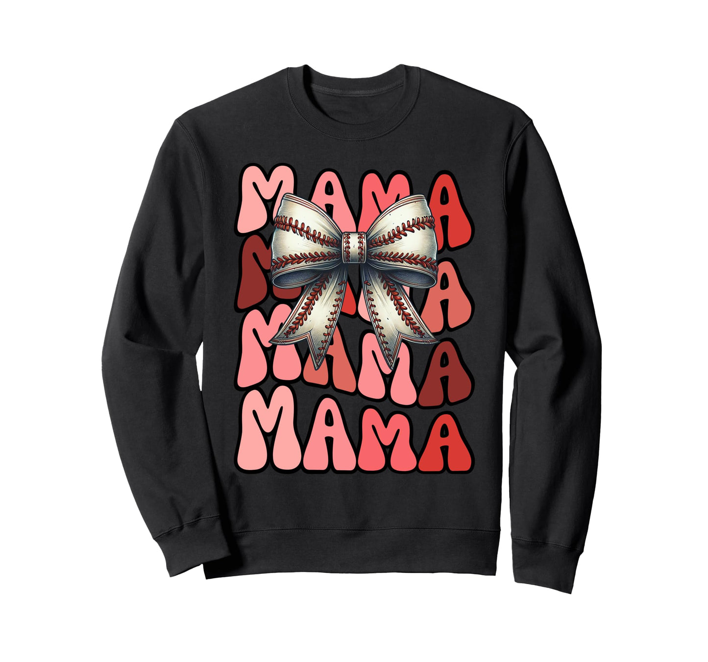 Groovy Mama Baseball Coquette Sweatshirt - Trendy Graphic for Adults - T-Shirt, Sweatshirt, Hoodie