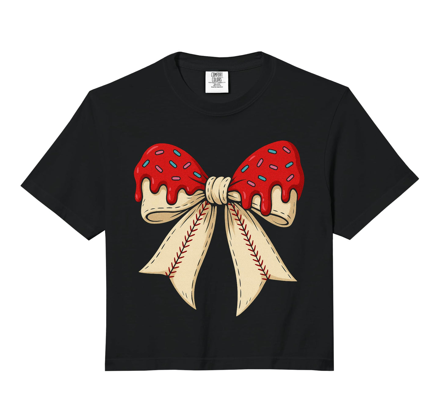 Baseball Bow Ice Cream Dripping T-Shirt - Custom Art Print for Adults - T-Shirt, Sweatshirt, Hoodie