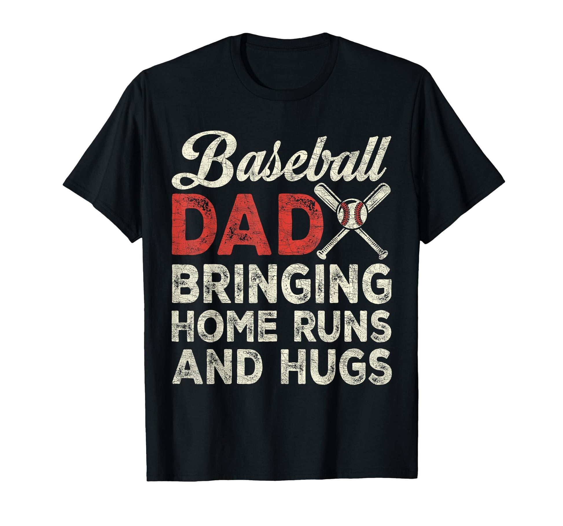 Dad Baseball Dad Bringing Home Runs Hugs T-Shirt - Minimalist Print Unisex - T-Shirt, Sweatshirt, Hoodie