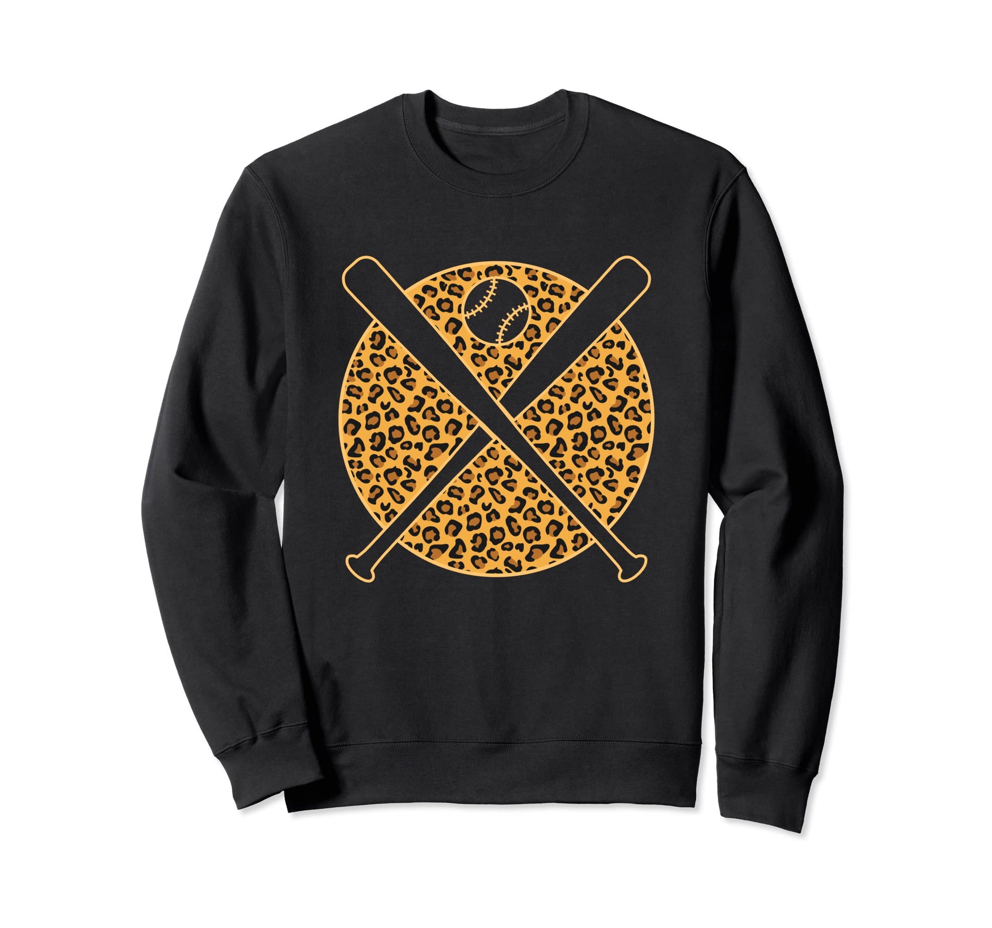 Leopard Baseball Bat Baseball Sweatshirt - Aesthetic Graphic for Adults - T-Shirt, Sweatshirt, Hoodie