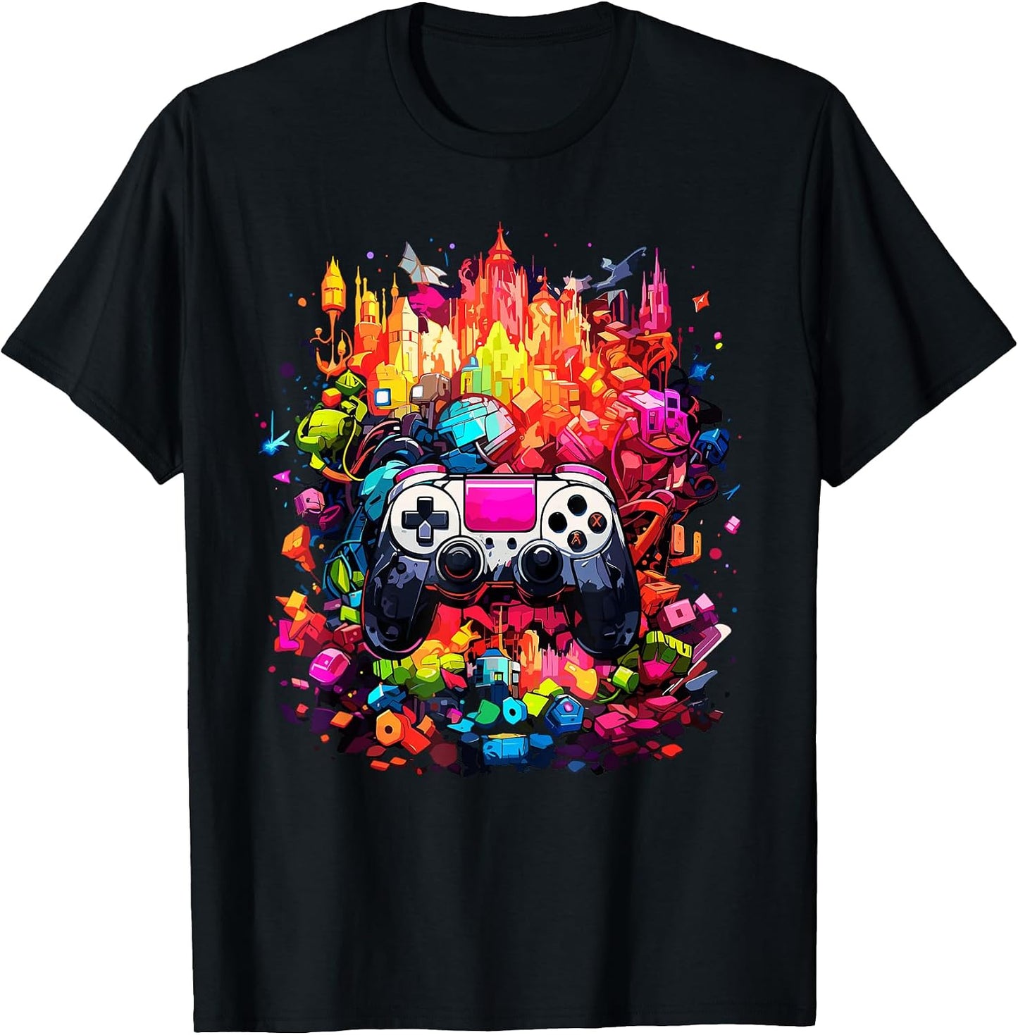 Cool Colorful Video Game Controller Funny Gaming - Adult & Kids T-Shirts, Sweatshirts & Hoodies apparel design preview 1