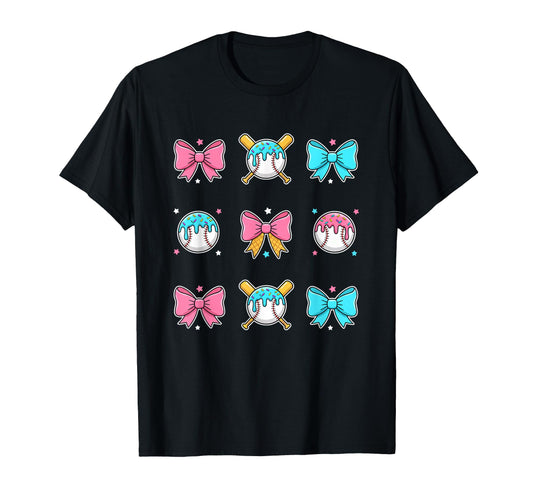Baseball Donut Sprinkles Bow Pattern T-Shirt - Aesthetic Graphic Unisex - T-Shirt, Sweatshirt, Hoodie