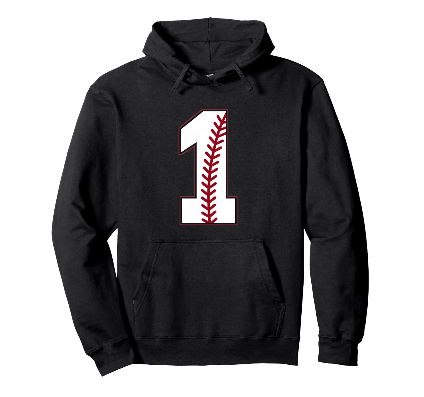 Distressed Baseball Jersey Number 1 Hoodie - Unique Graphic for Adults - T-Shirt, Sweatshirt, Hoodie