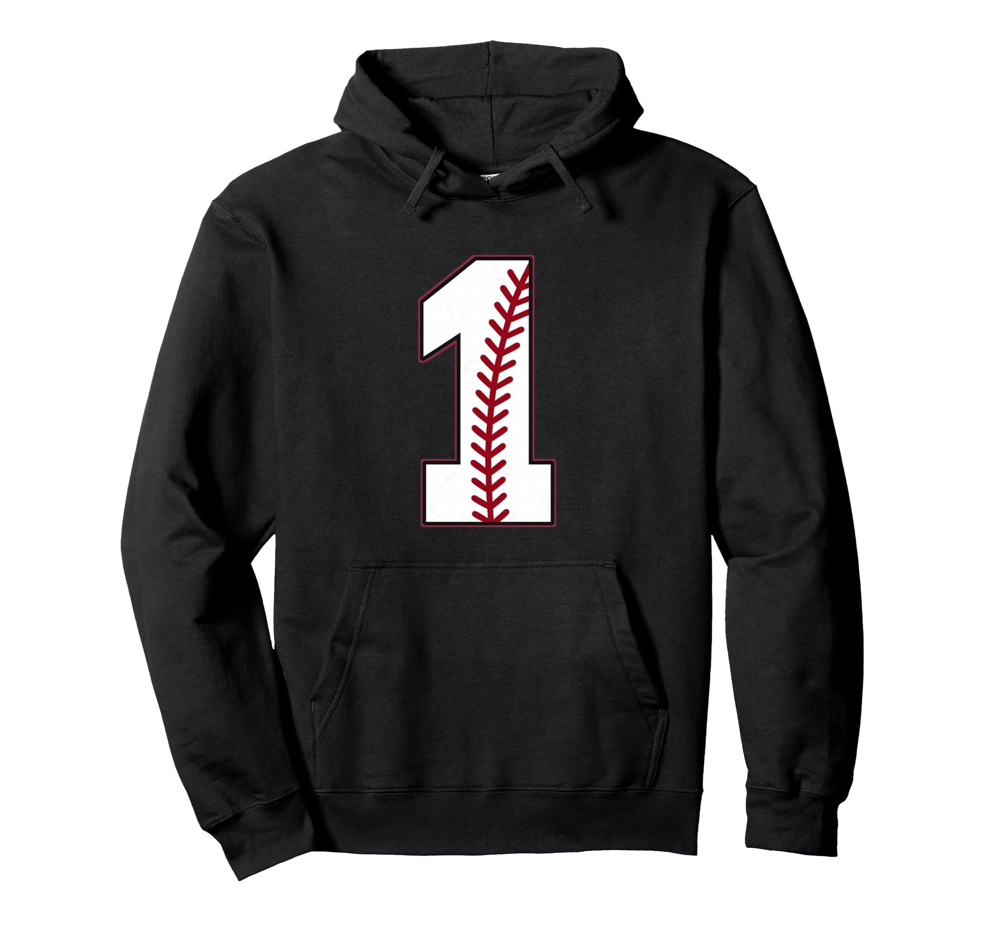 Distressed Baseball Jersey Number 1 Hoodie - Unique Graphic for Adults - T-Shirt, Sweatshirt, Hoodie