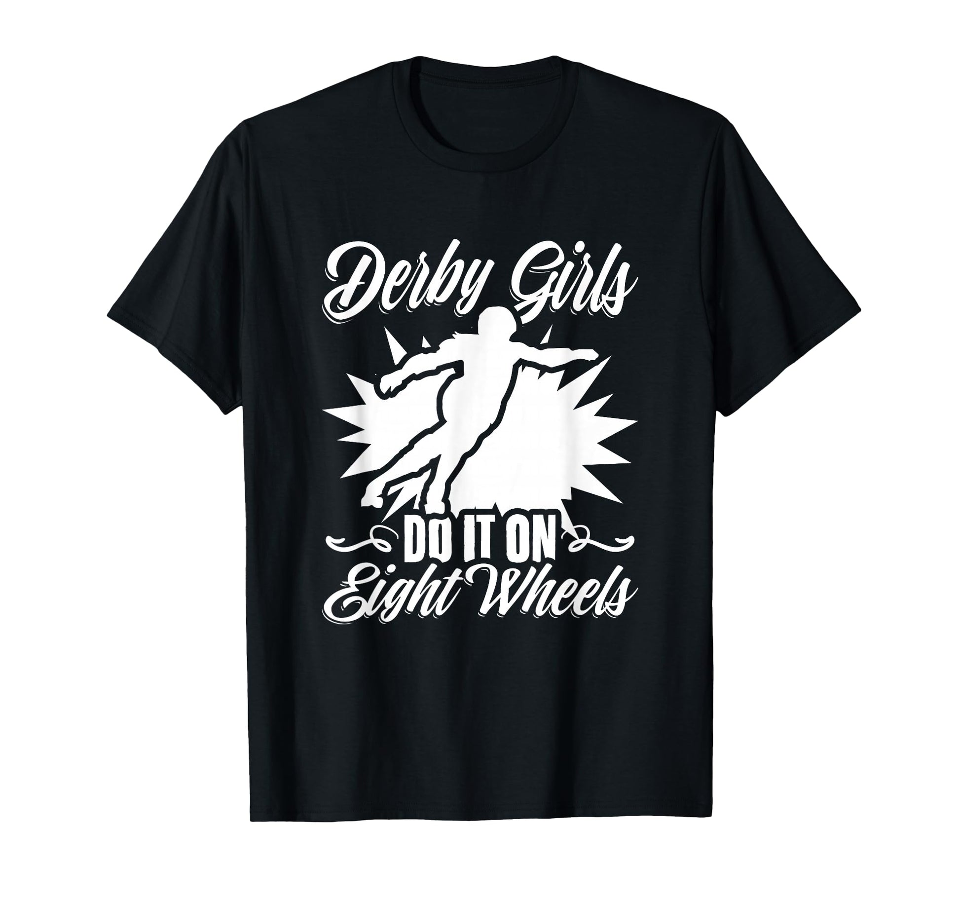 Eight Wheel Roller Derby Skater Skates T-Shirt - Minimalist Print Unisex - T-Shirt, Sweatshirt, Hoodie