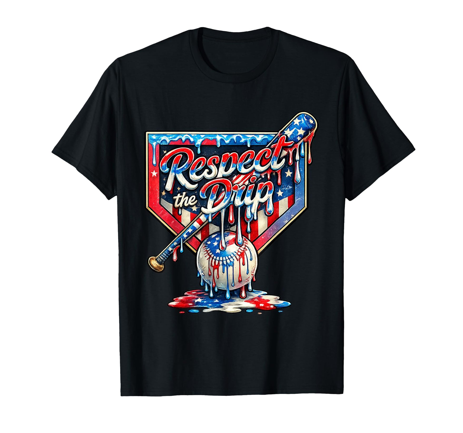 Baseball Life Drip Ice Cream T-Shirt - Casual Everyday Wear Men Women - T-Shirt, Sweatshirt, Hoodie