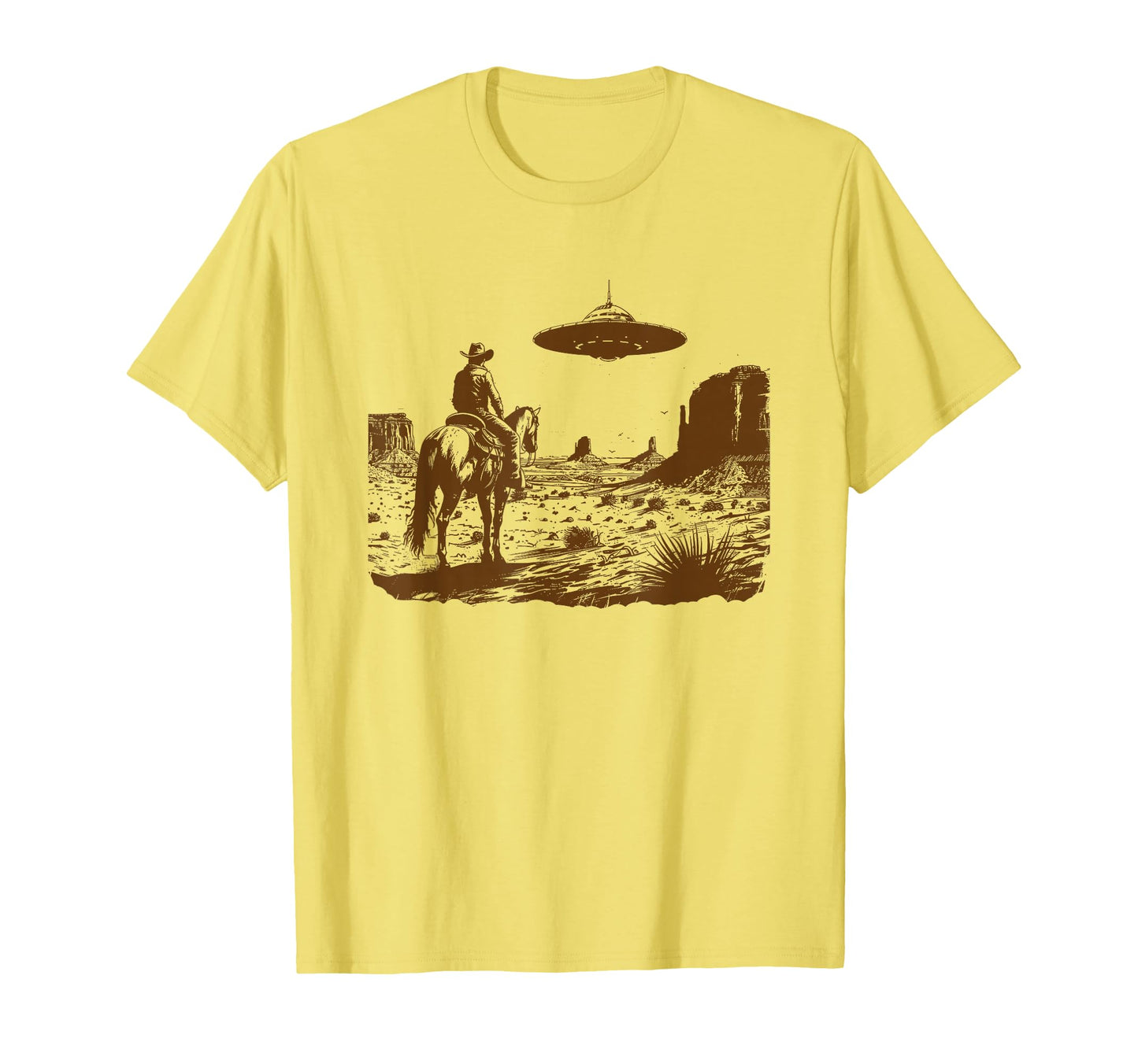 Ufo Western Cowboy Rodeo Flying Saucer T-Shirt - Novelty Apparel Unisex - T-Shirt, Sweatshirt, Hoodie