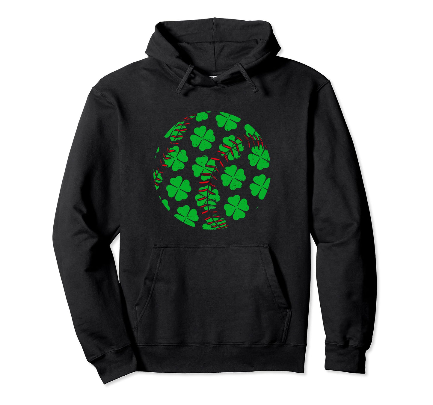 Four Leaf Clover Baseball St Hoodie - Fun Novelty Design for Adults - T-Shirt, Sweatshirt, Hoodie