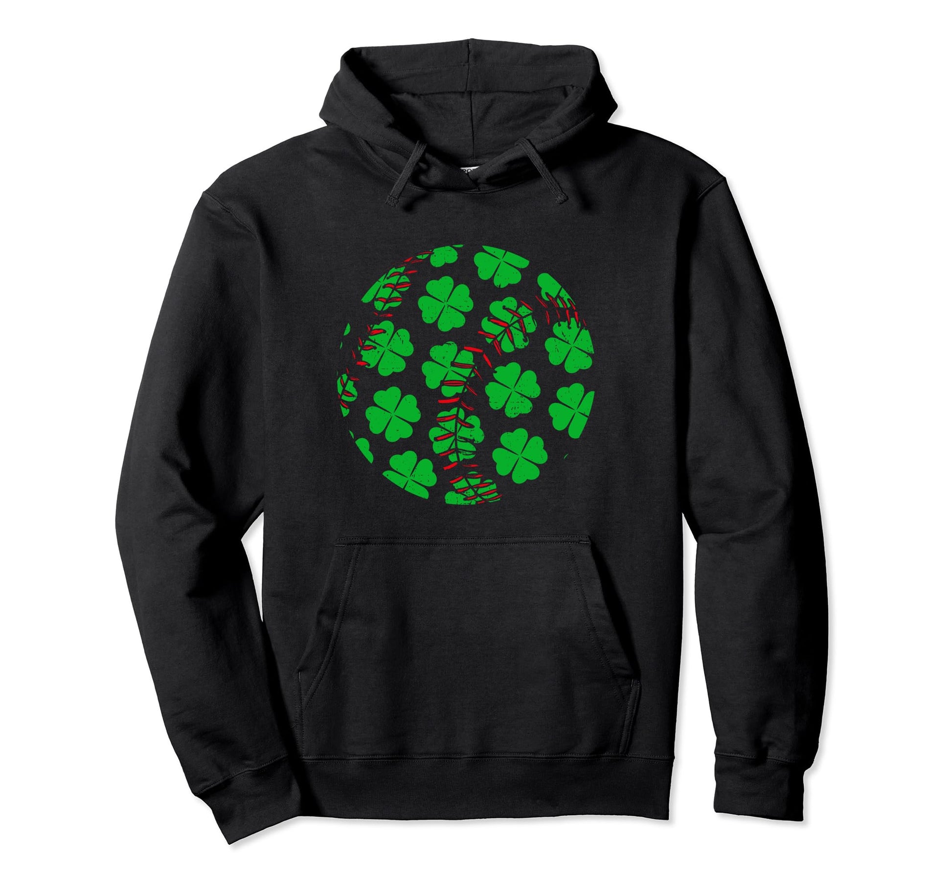Four Leaf Clover Baseball St Hoodie - Fun Novelty Design for Adults - T-Shirt, Sweatshirt, Hoodie