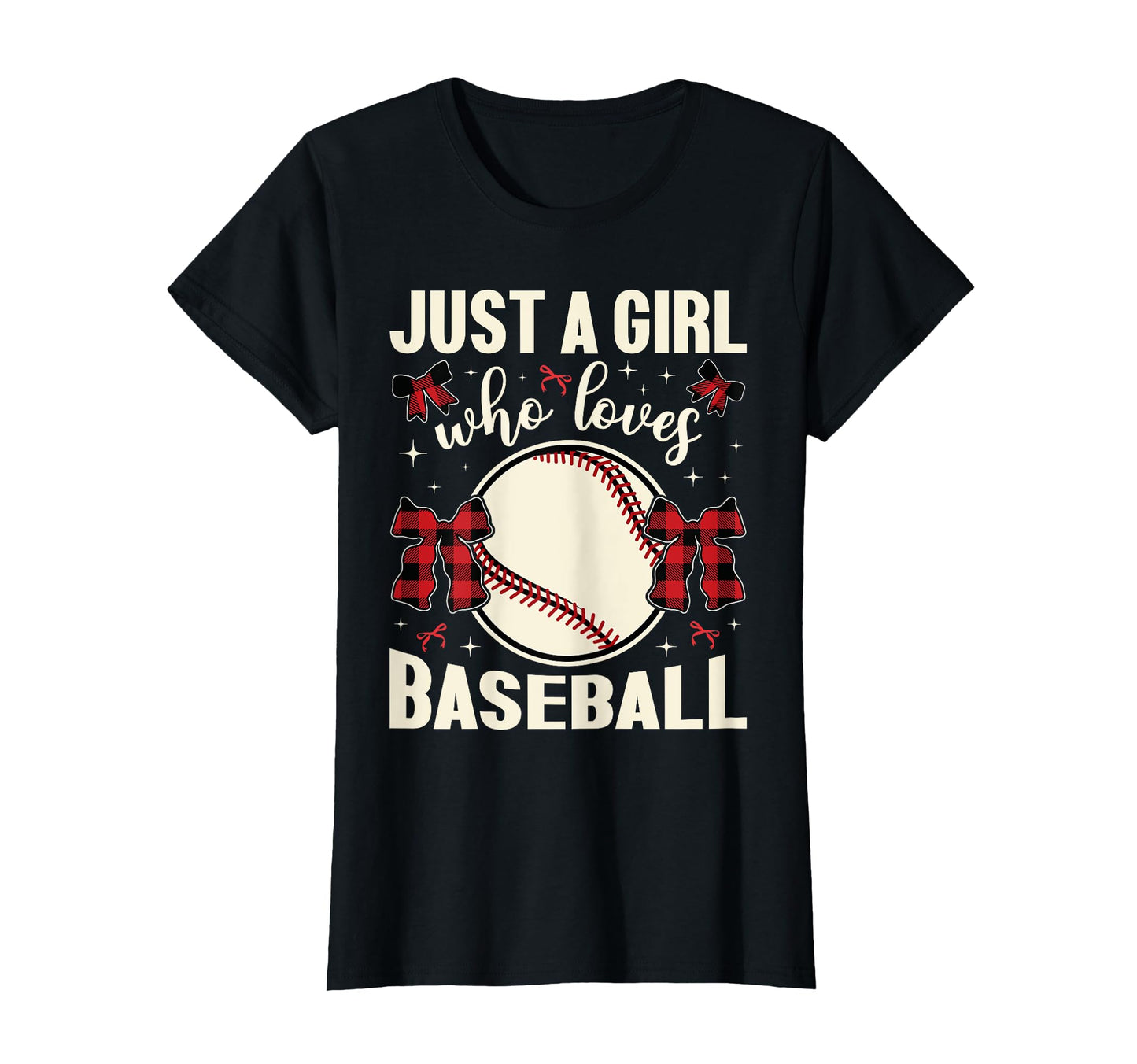 Just Who Loves Baseball Plaid Bows T-Shirt - Custom Art Print for Adults - T-Shirt, Sweatshirt, Hoodie