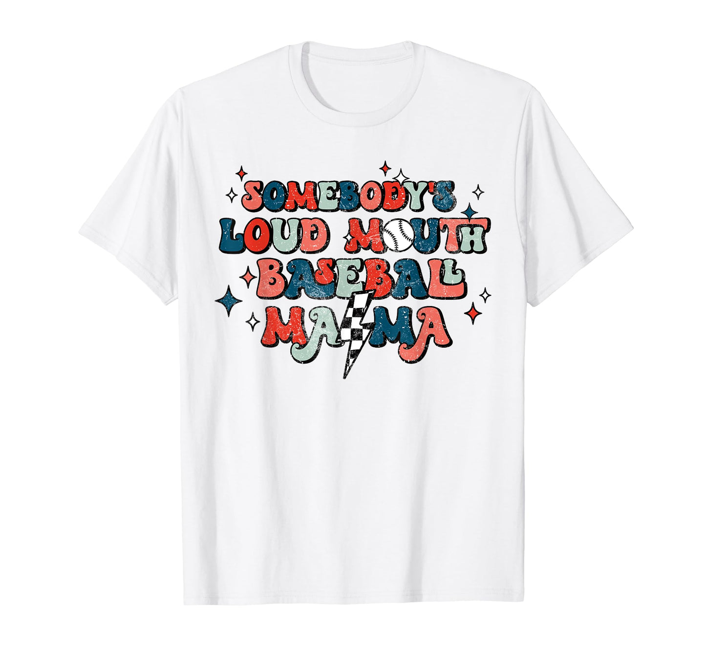 Funny Baseball Mama Checkered T-Shirt - Casual Everyday Wear Men Women - T-Shirt, Sweatshirt, Hoodie