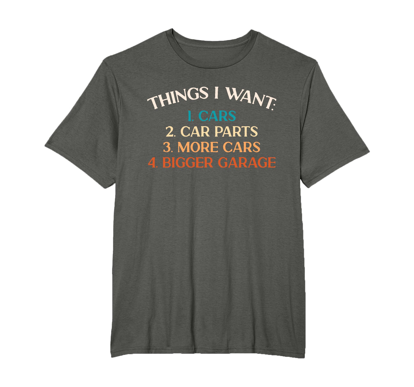 Things I Want Car Parts Car Enthusiast T-Shirt - Trendy Graphic for Adults - T-Shirt, Sweatshirt, Hoodie