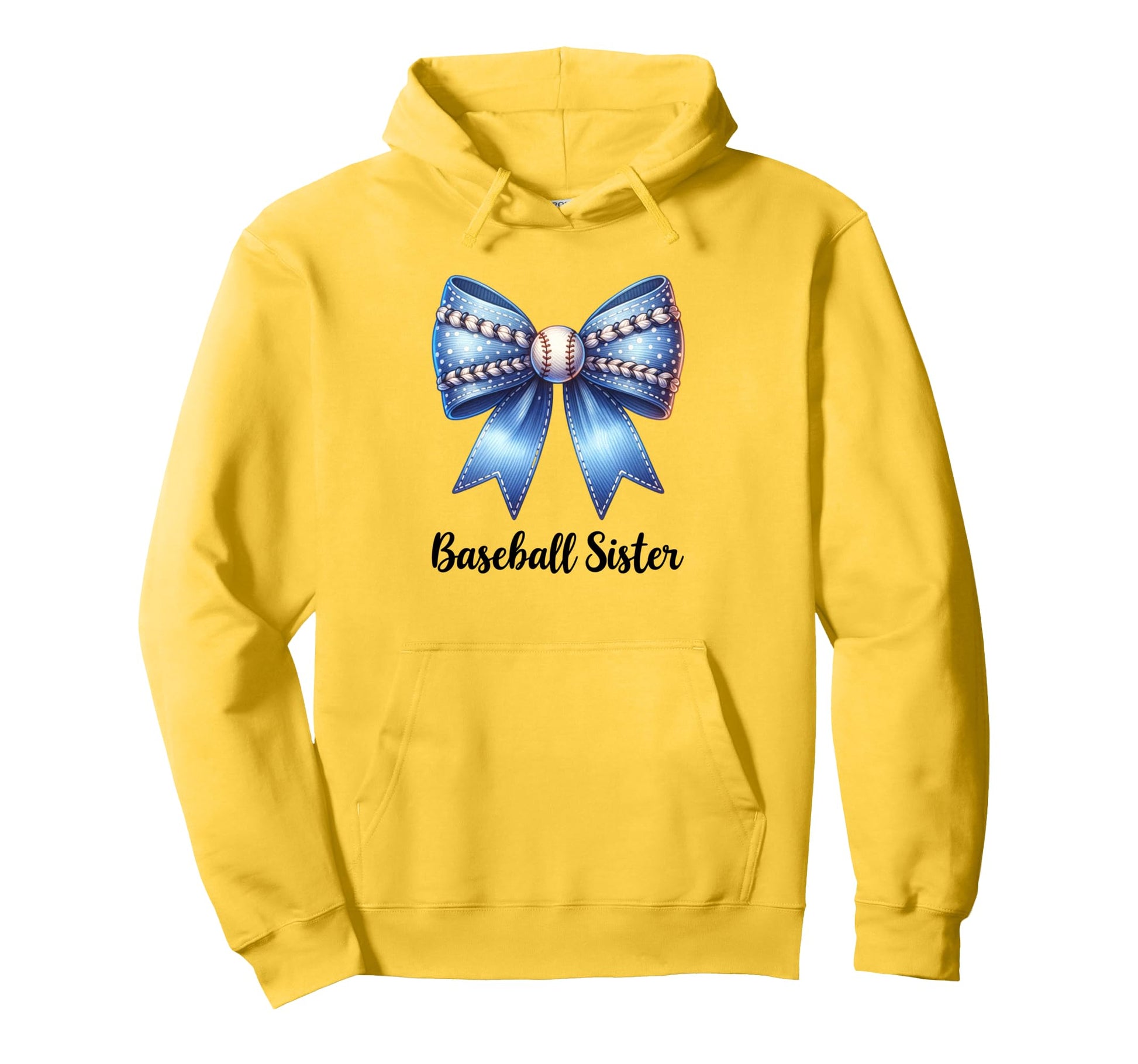 Baseball Sister Coquette Bow Cheer Hoodie - Trendy Graphic for Adults - T-Shirt, Sweatshirt, Hoodie