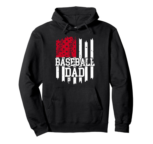 Baseball Dad Patriotic Family Pride Love Hoodie - Novelty Apparel Men Women - T-Shirt, Sweatshirt, Hoodie