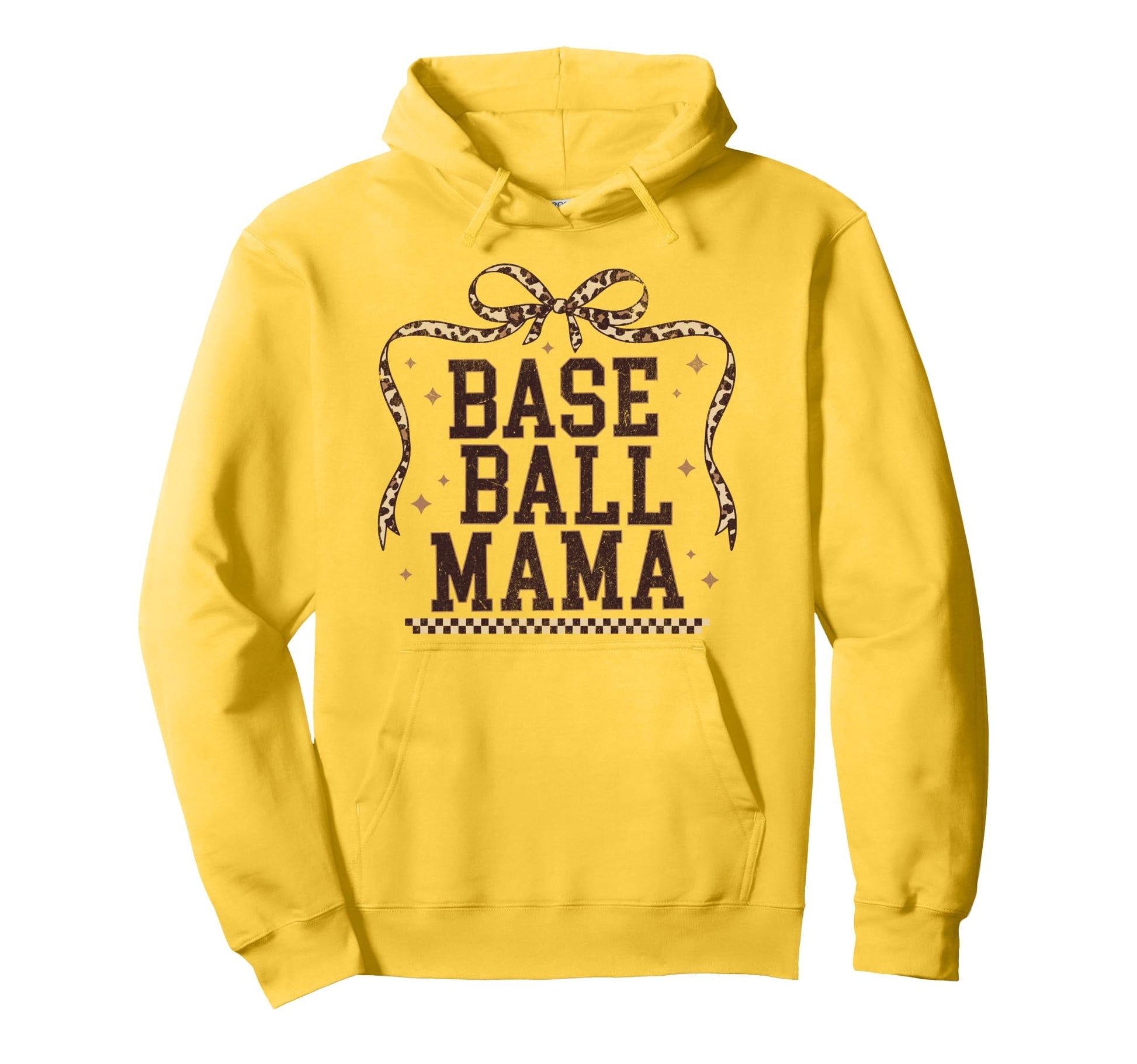 Baseball Mama Coquette Leopard Bow Hoodie - Fun Novelty Design Men Women - T-Shirt, Sweatshirt, Hoodie
