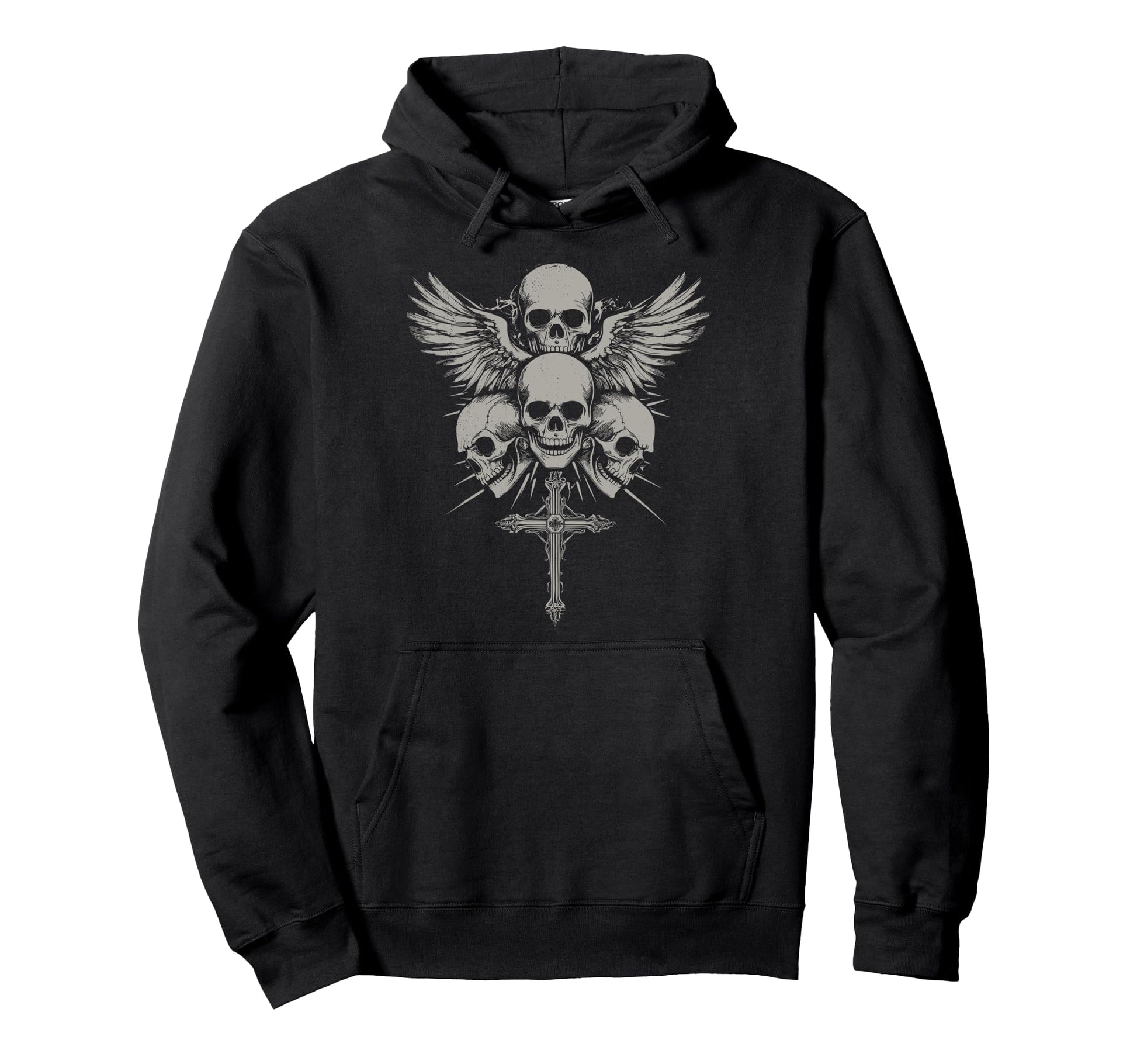 Skull Cross Y2K Grunge Aesthetic Alt Goth Hoodie - Streetwear Style Unisex - T-Shirt, Sweatshirt, Hoodie