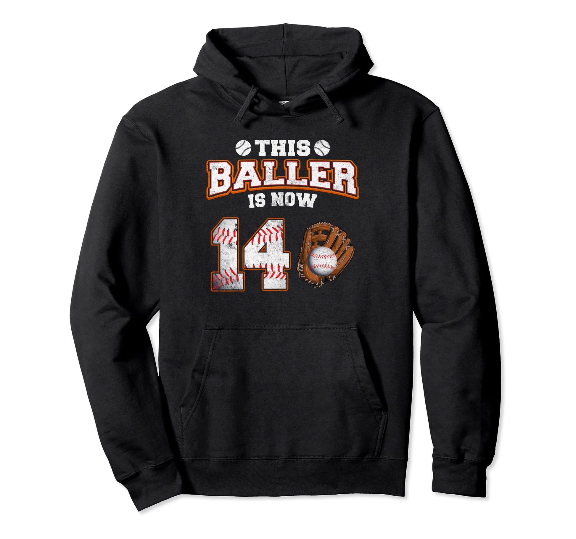 This Baller Is Now 14 Year Old 14Th Hoodie - Minimalist Print for Adults - T-Shirt, Sweatshirt, Hoodie