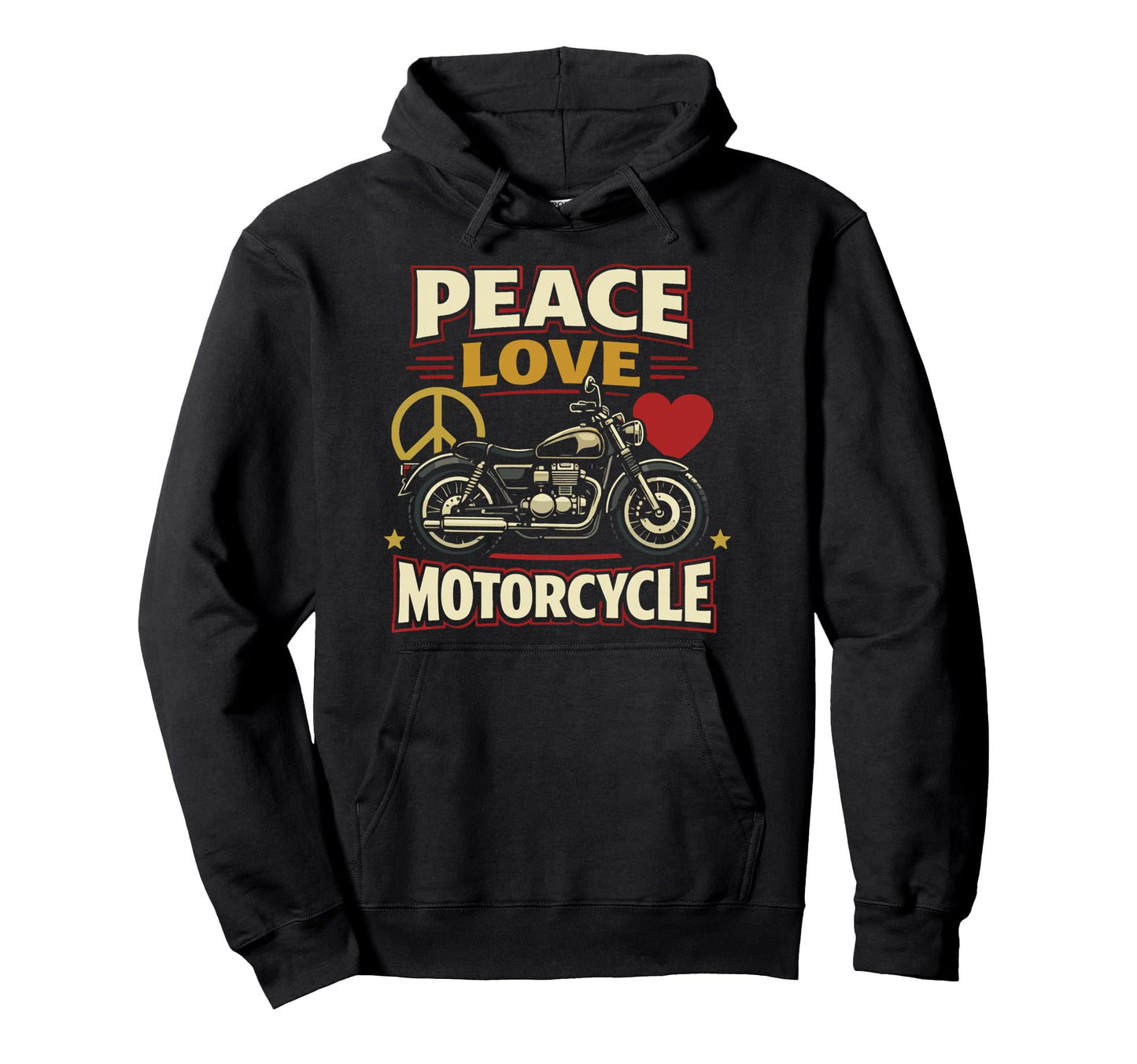 Motorcycle Biker Female Peace Hoodie - Unique Graphic Men Women - T-Shirt, Sweatshirt, Hoodie