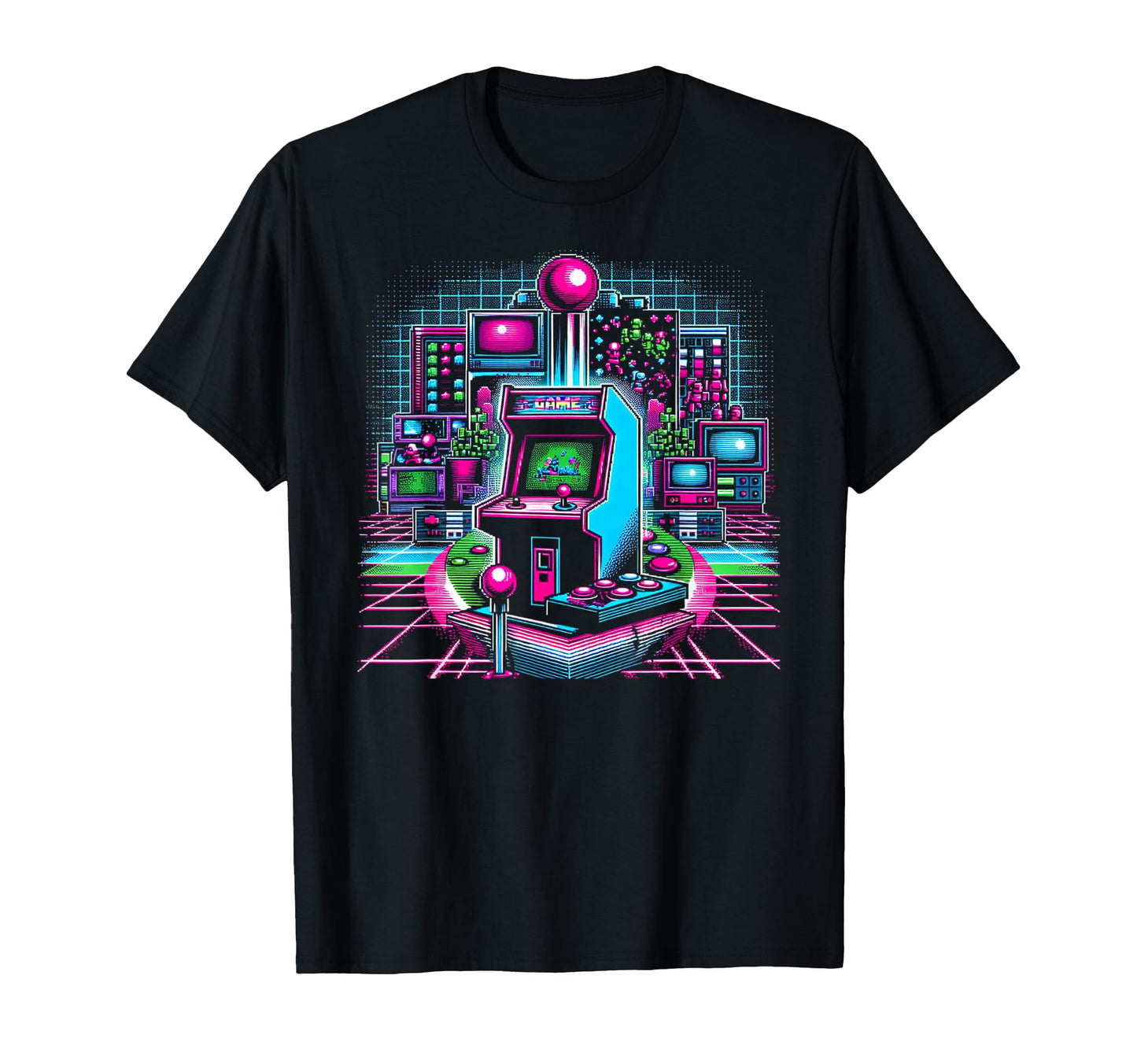 Neon Arcade T-Shirt - Fun Novelty Design for Adults - T-Shirt, Sweatshirt, Hoodie