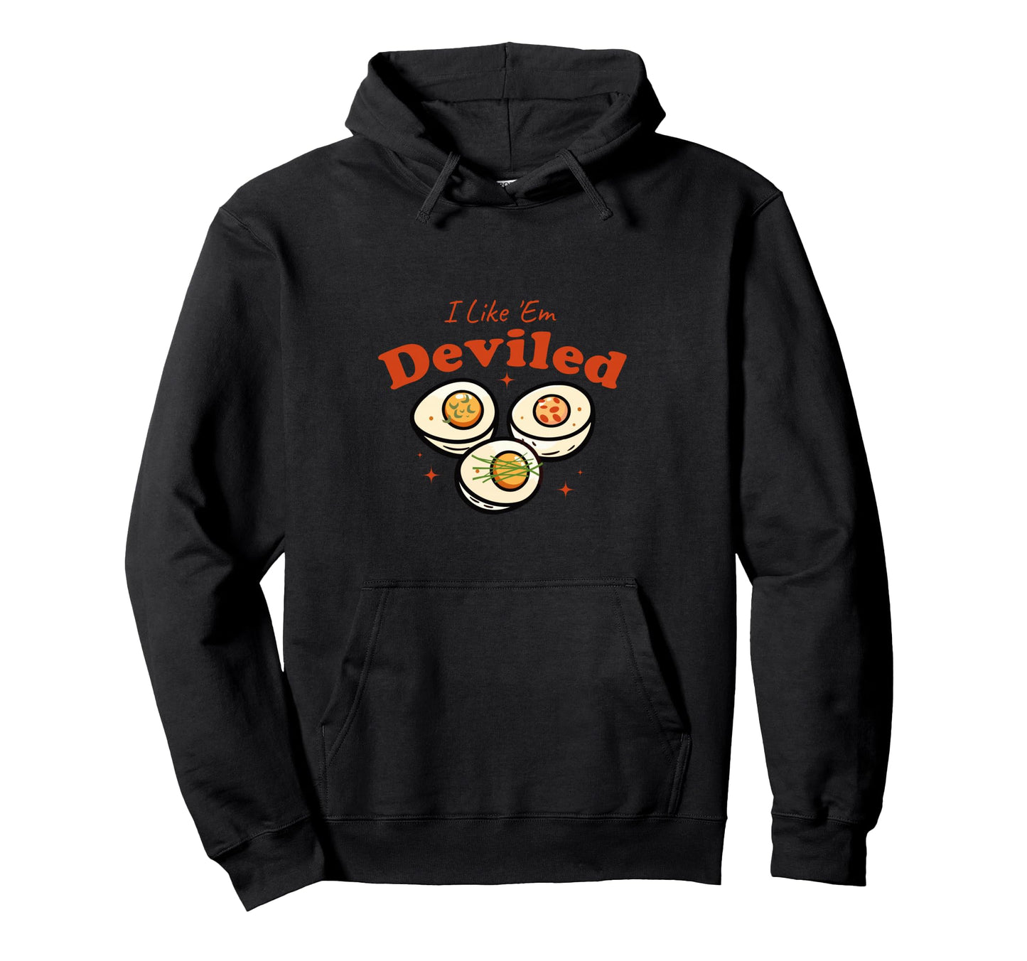 Like Em Deviled Funny Food Deviled Egg Hoodie - Minimalist Print Unisex - T-Shirt, Sweatshirt, Hoodie
