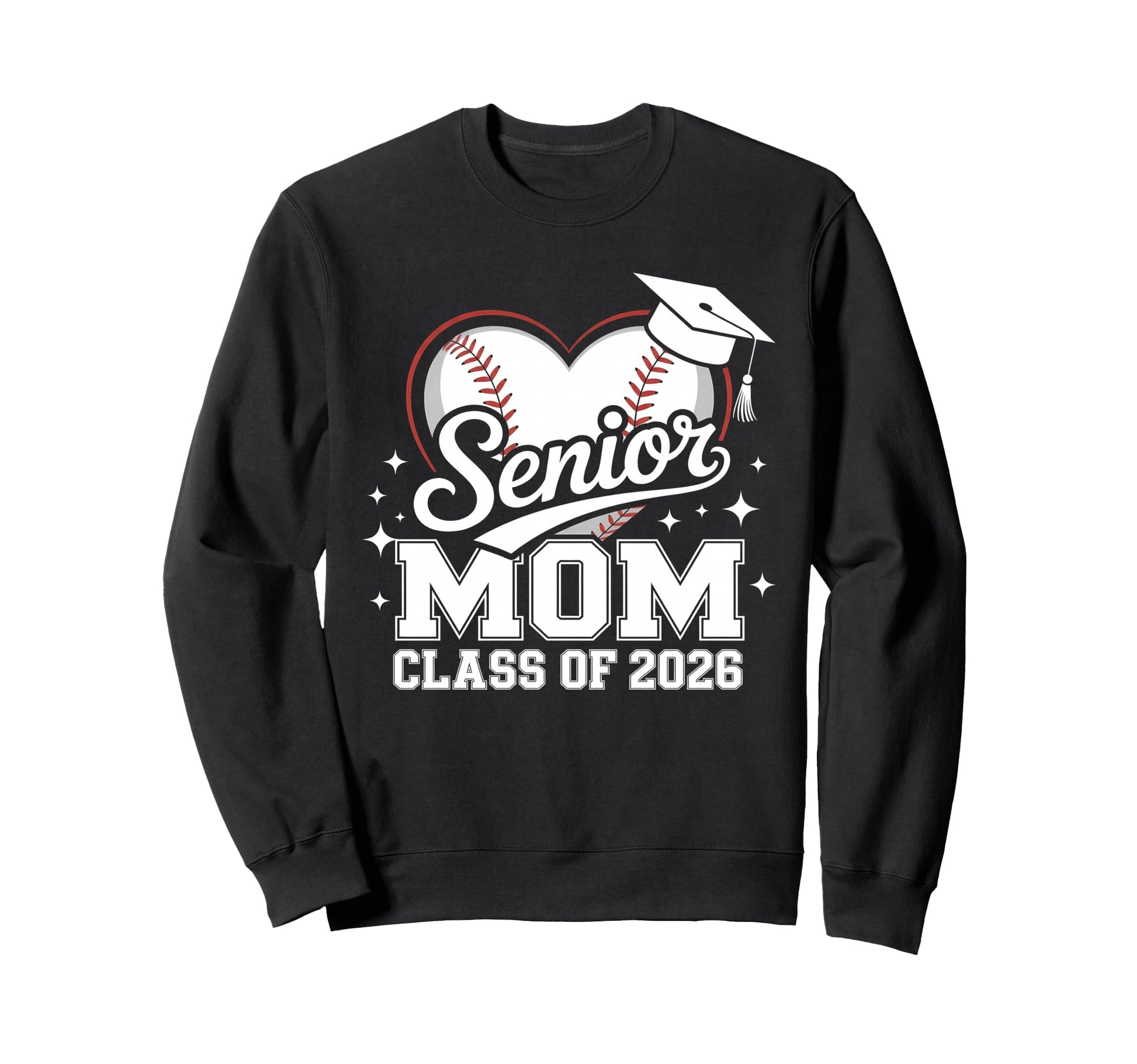 Senior Mom Class 2026 Baseball Sweatshirt - Aesthetic Graphic for Adults - T-Shirt, Sweatshirt, Hoodie