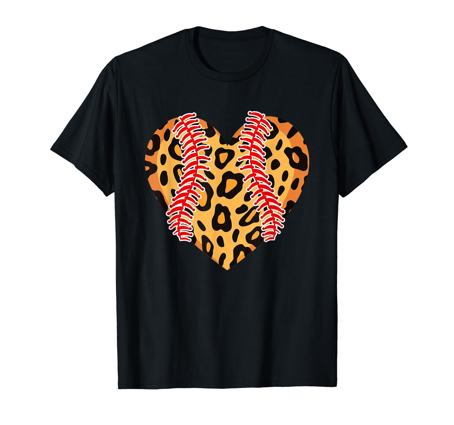 Funny Leopard Heart Baseball Players T-Shirt - Minimalist Print Unisex - T-Shirt, Sweatshirt, Hoodie