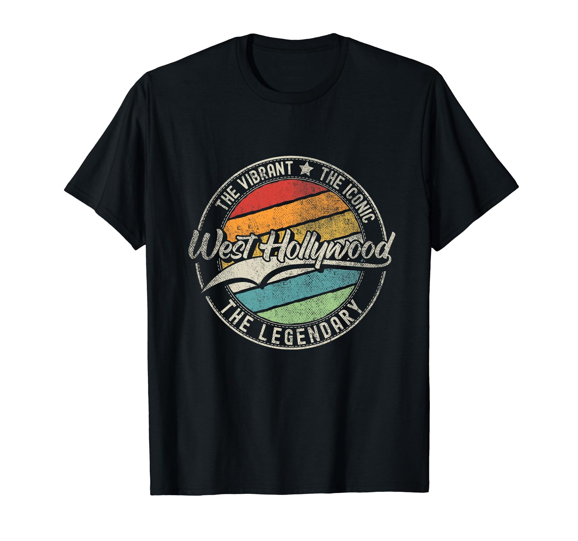 West Hollywood Ca California Distressed T-Shirt - Unique Graphic Unisex - T-Shirt, Sweatshirt, Hoodie